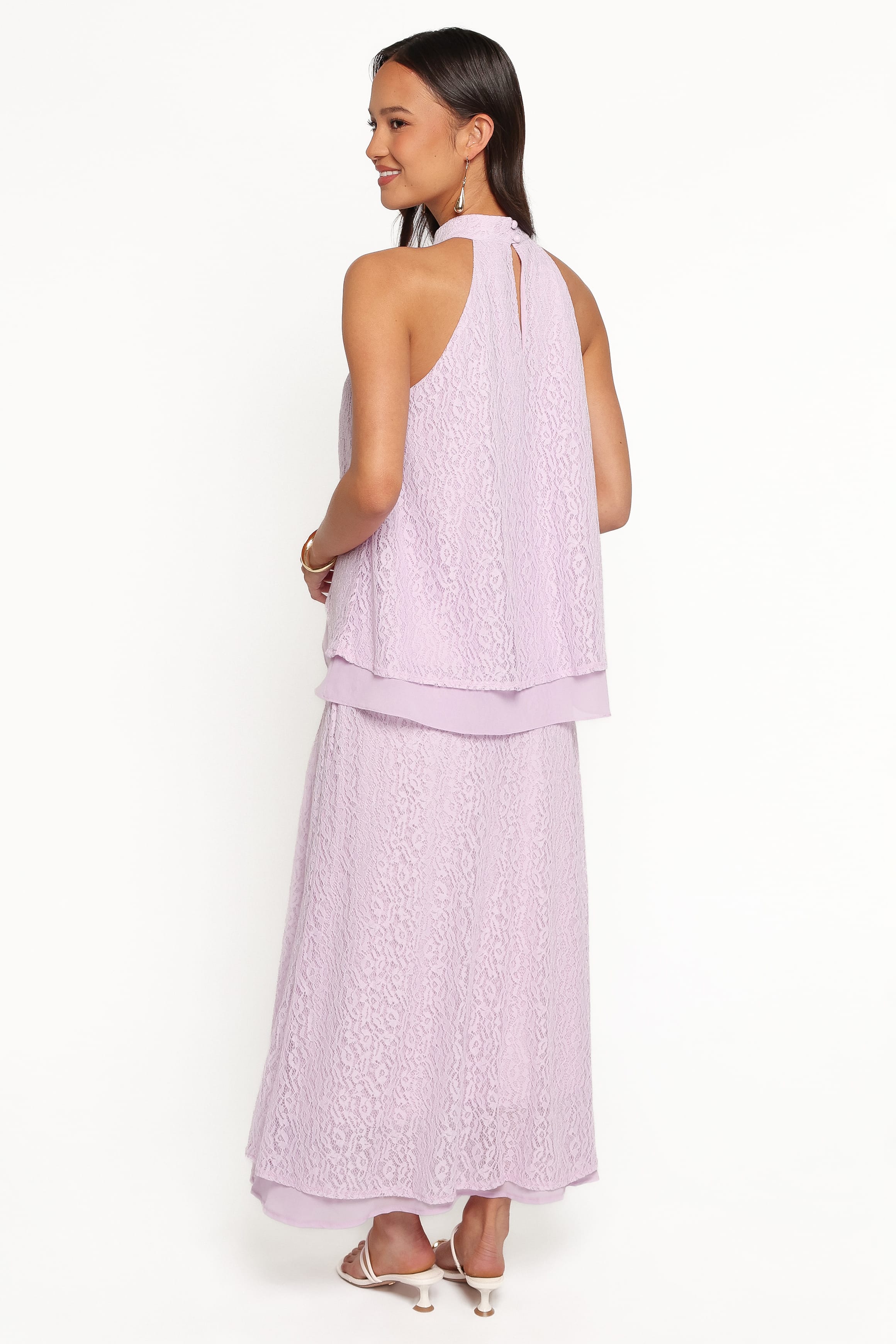 BOTTOMS Tracy Maxi Skirt - Lilac Lace