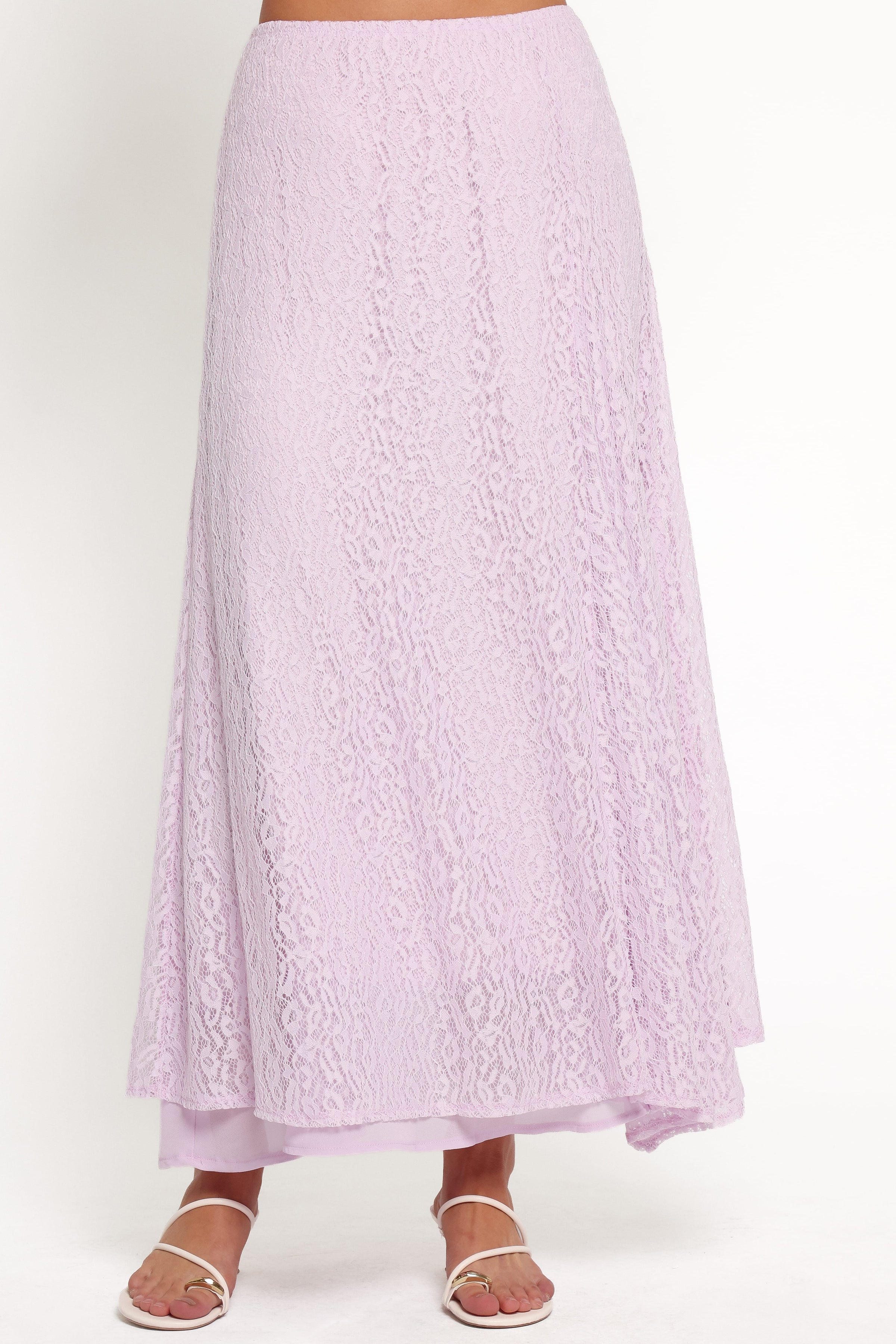 BOTTOMS Tracy Maxi Skirt - Lilac Lace