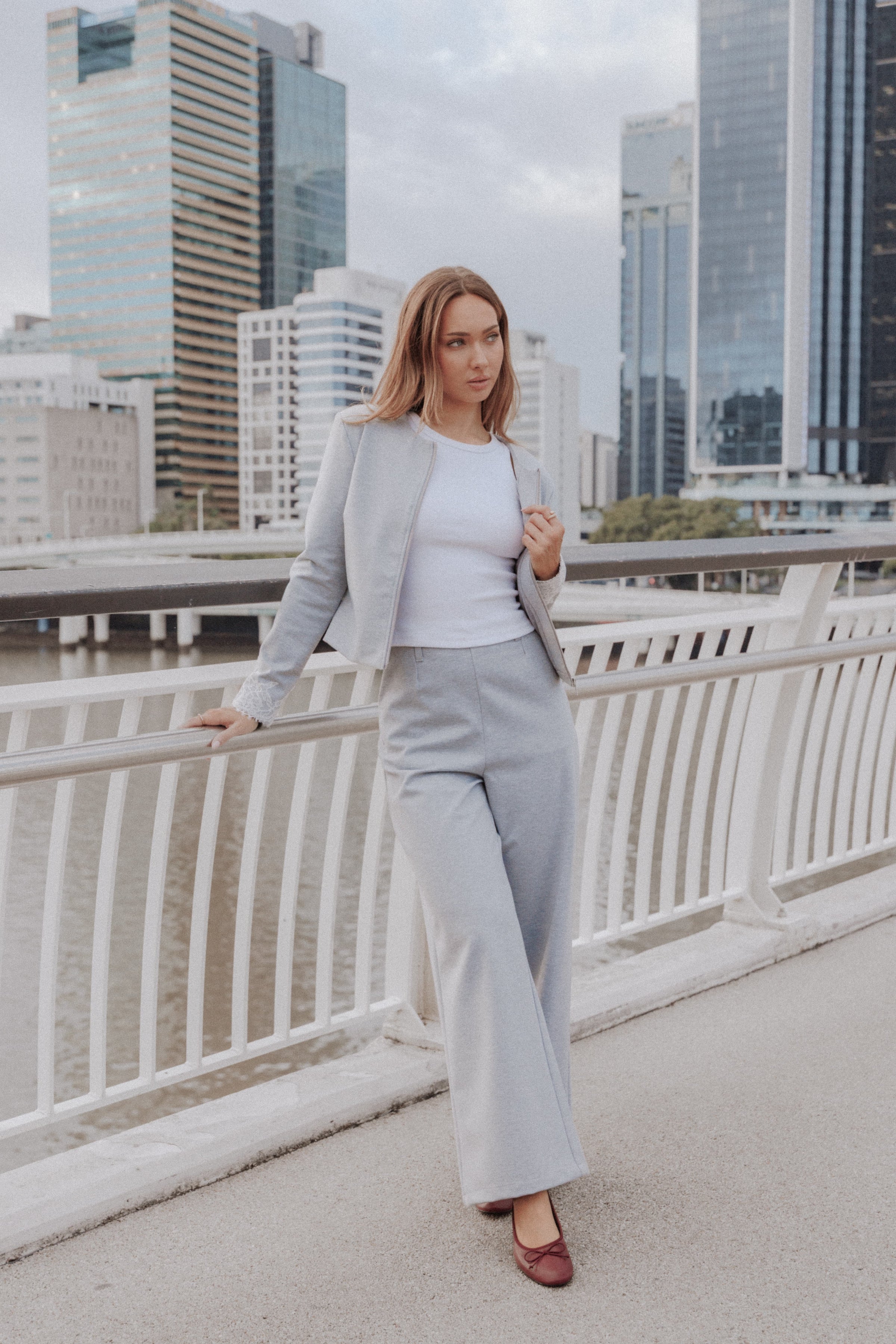 BOTTOMS Tylah Ponte Pants - Heather Grey