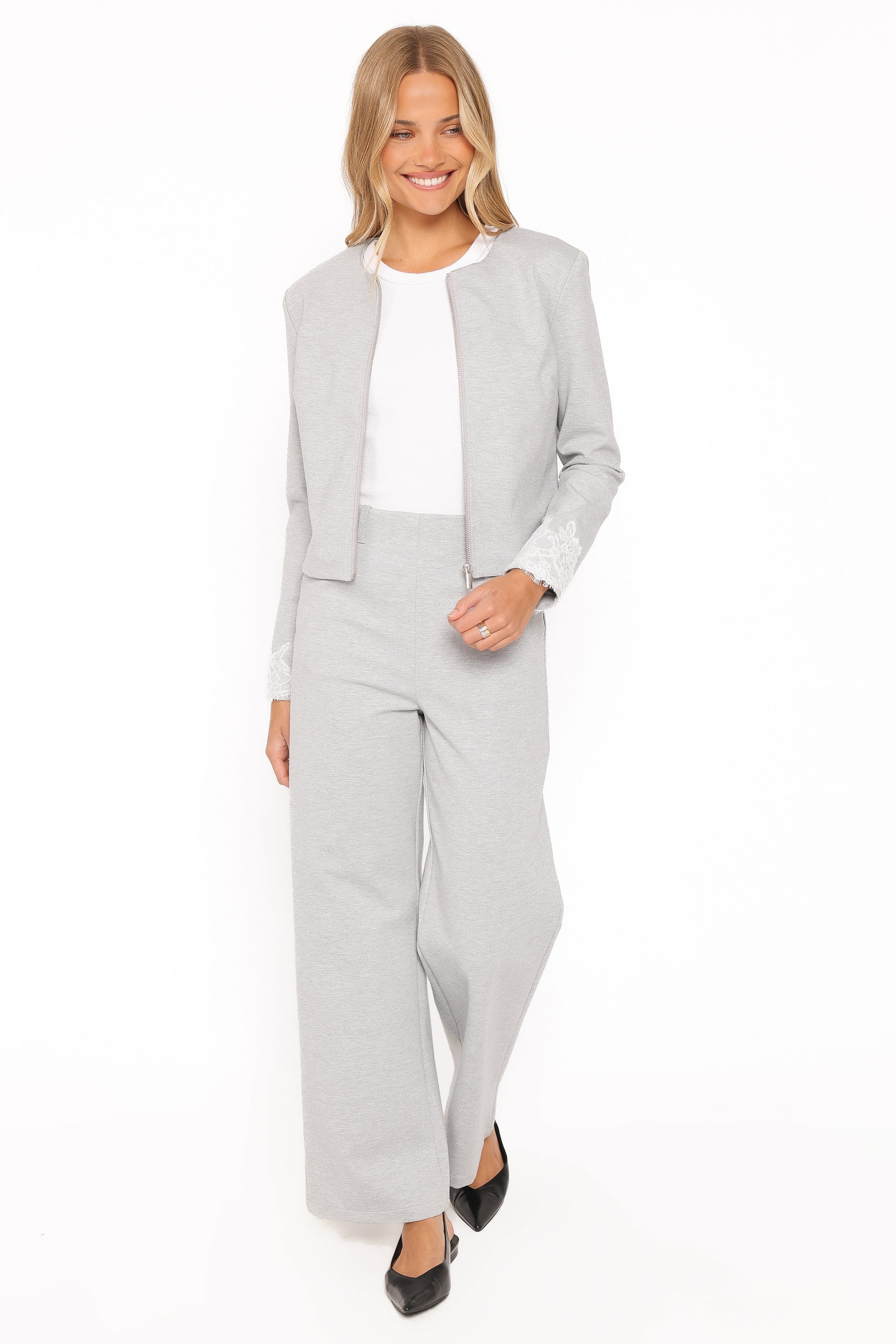 BOTTOMS Tylah Ponte Pants - Heather Grey