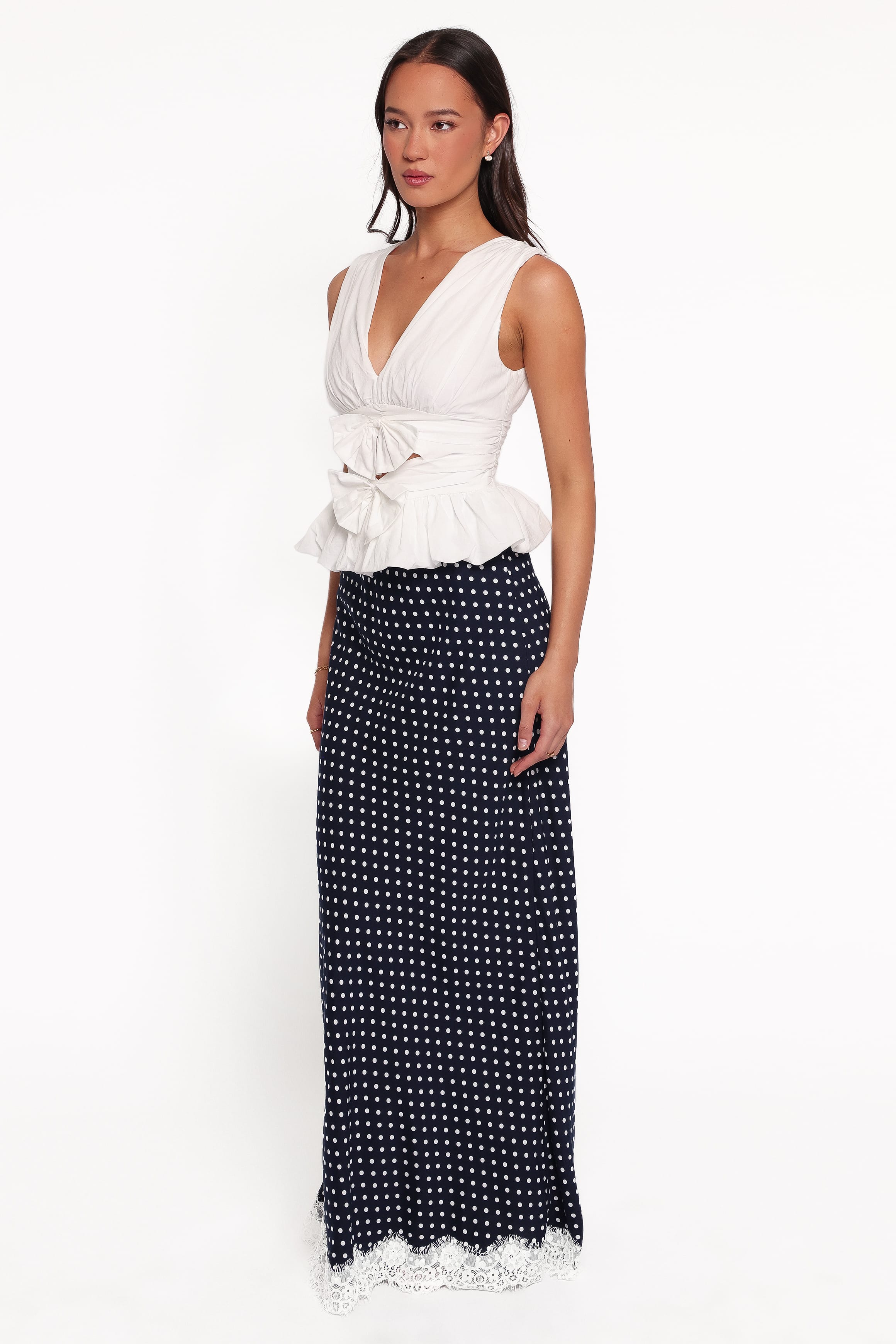 BOTTOMS Velman Skirt - Blue Polka Dot