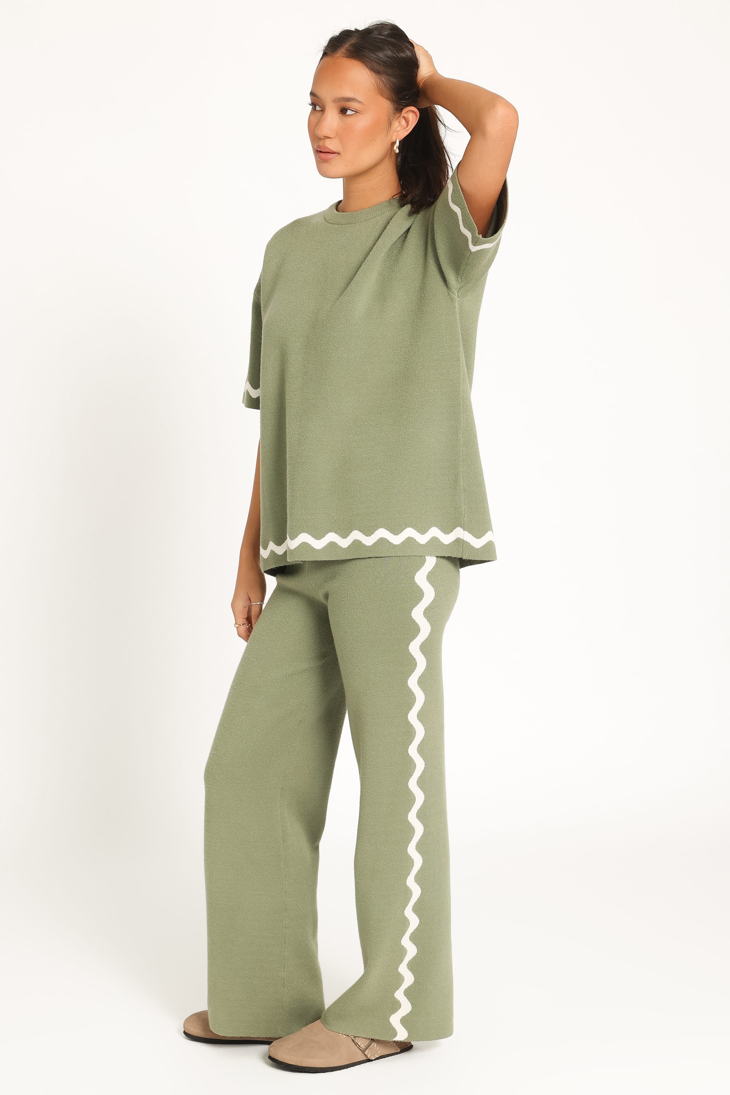 BOTTOMS Vespa Knitted Pant - Moss Green
