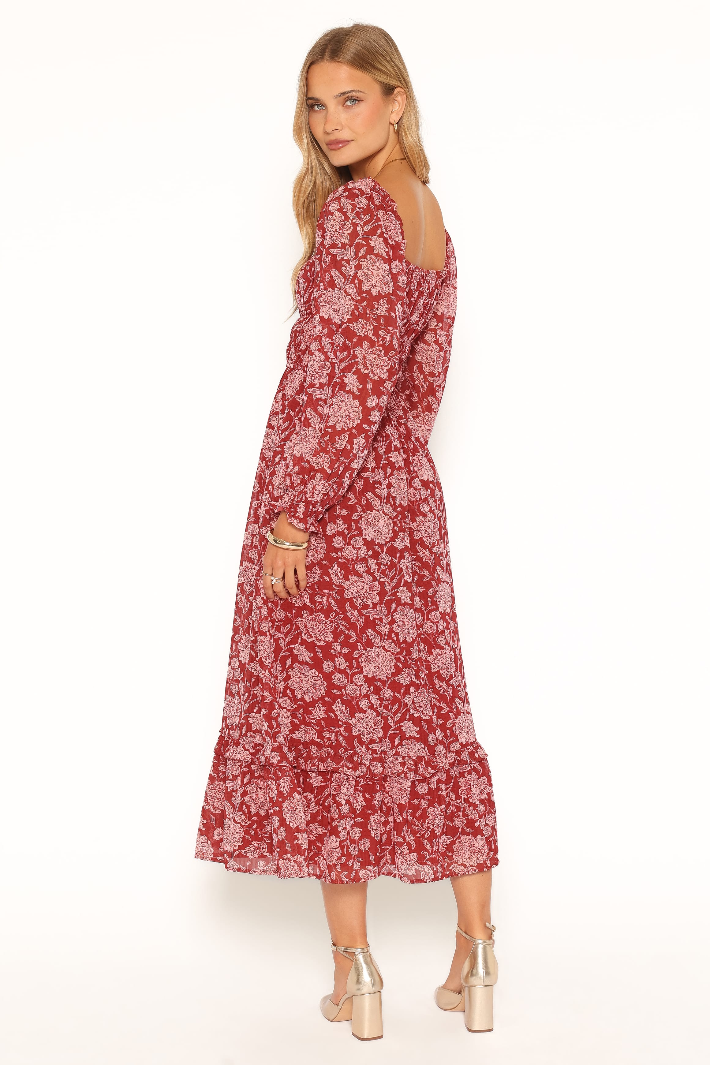 DRESSES Aine Midi Dress - Red Floral