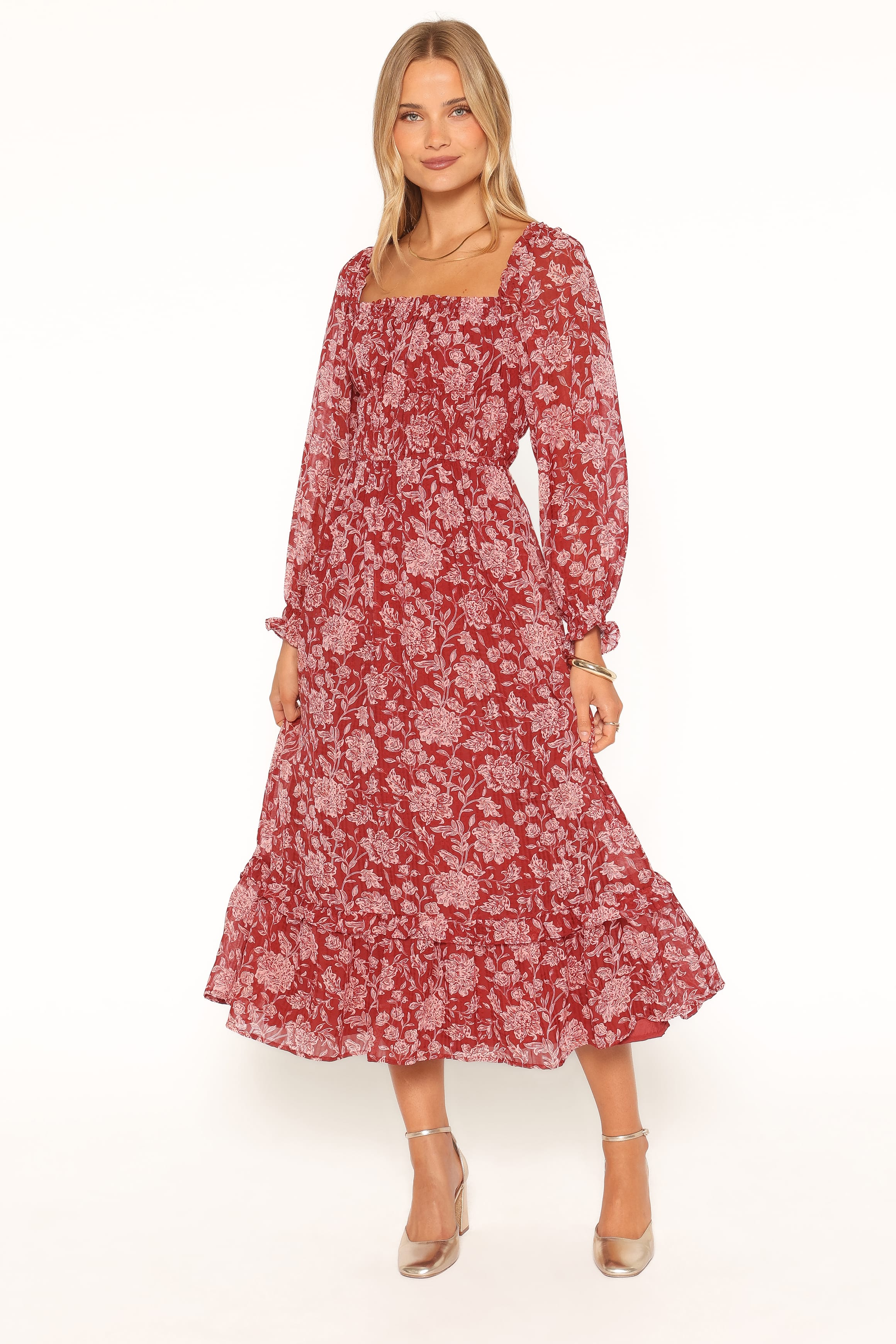 DRESSES Aine Midi Dress - Red Floral