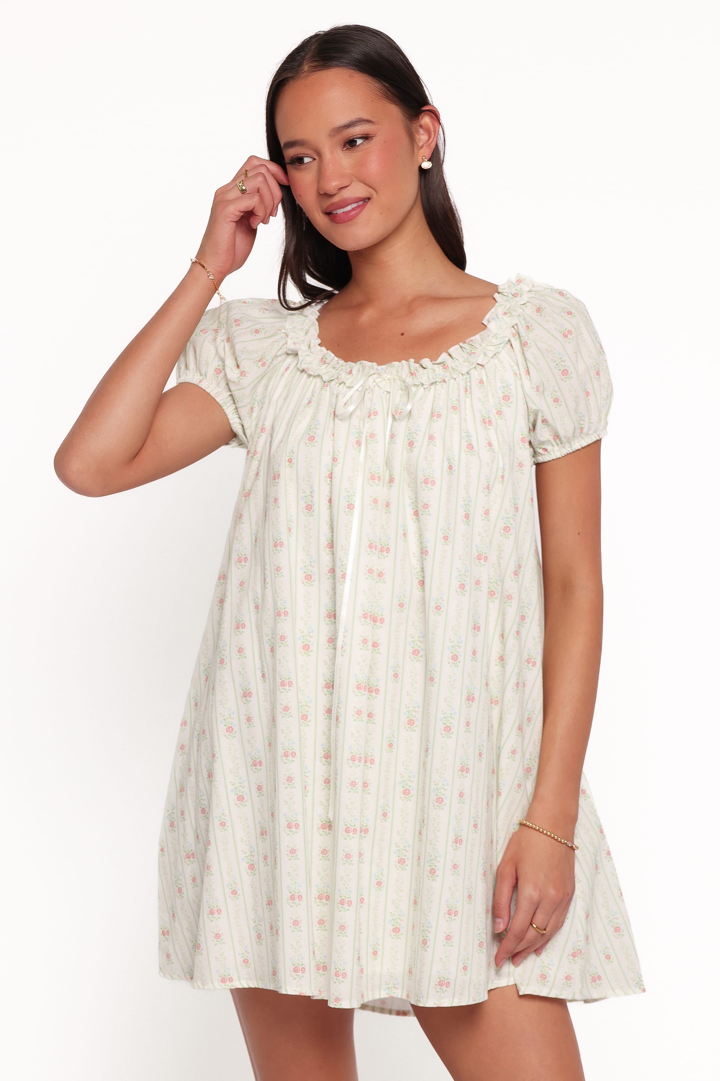 DRESSES Almeida Mini Dress - Green Wallpaper Floral