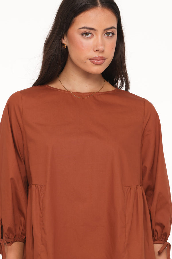 DRESSES Arthur Long Sleeve Mini Dress - Camel