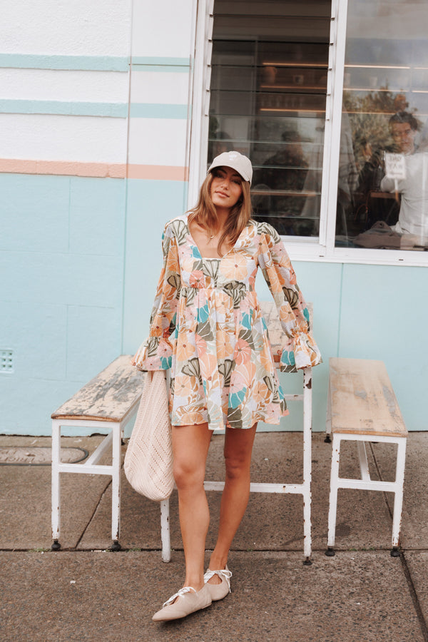 DRESSES Aruna Mini Dress - Retro Orange Floral