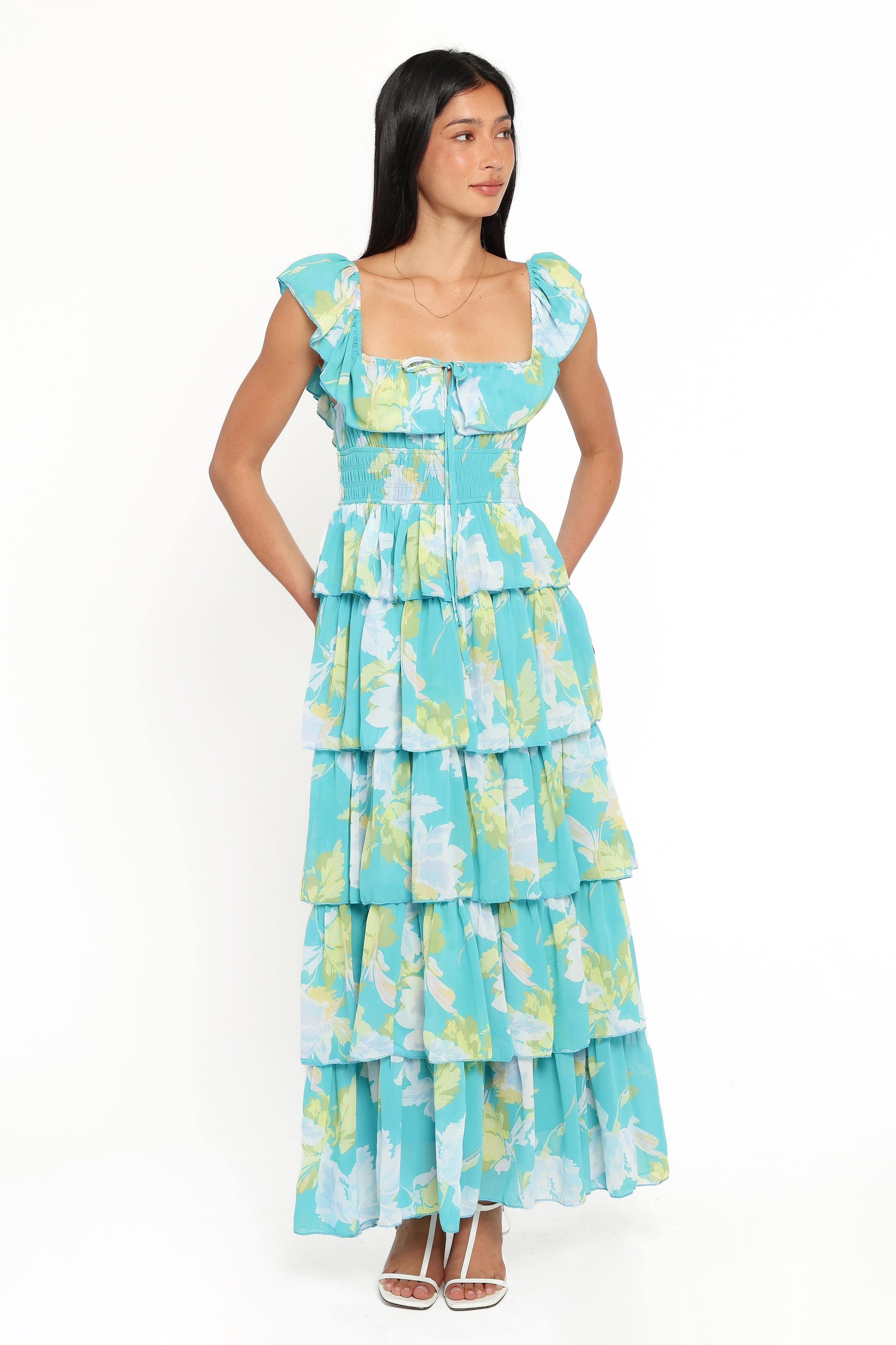 DRESSES Belle Maxi Dress - Aqua Floral