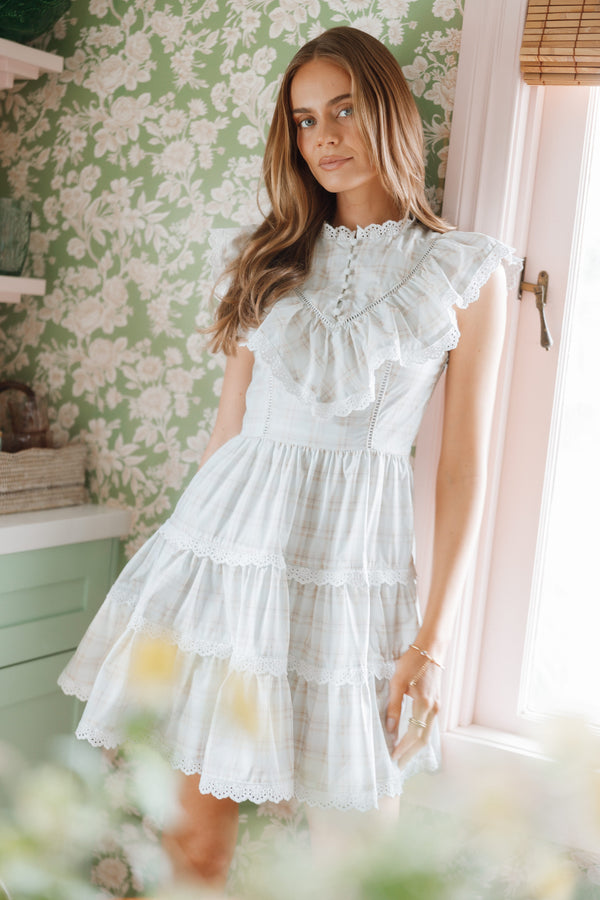 DRESSES Benowa Mini Dress - Butter Yellow Plaid
