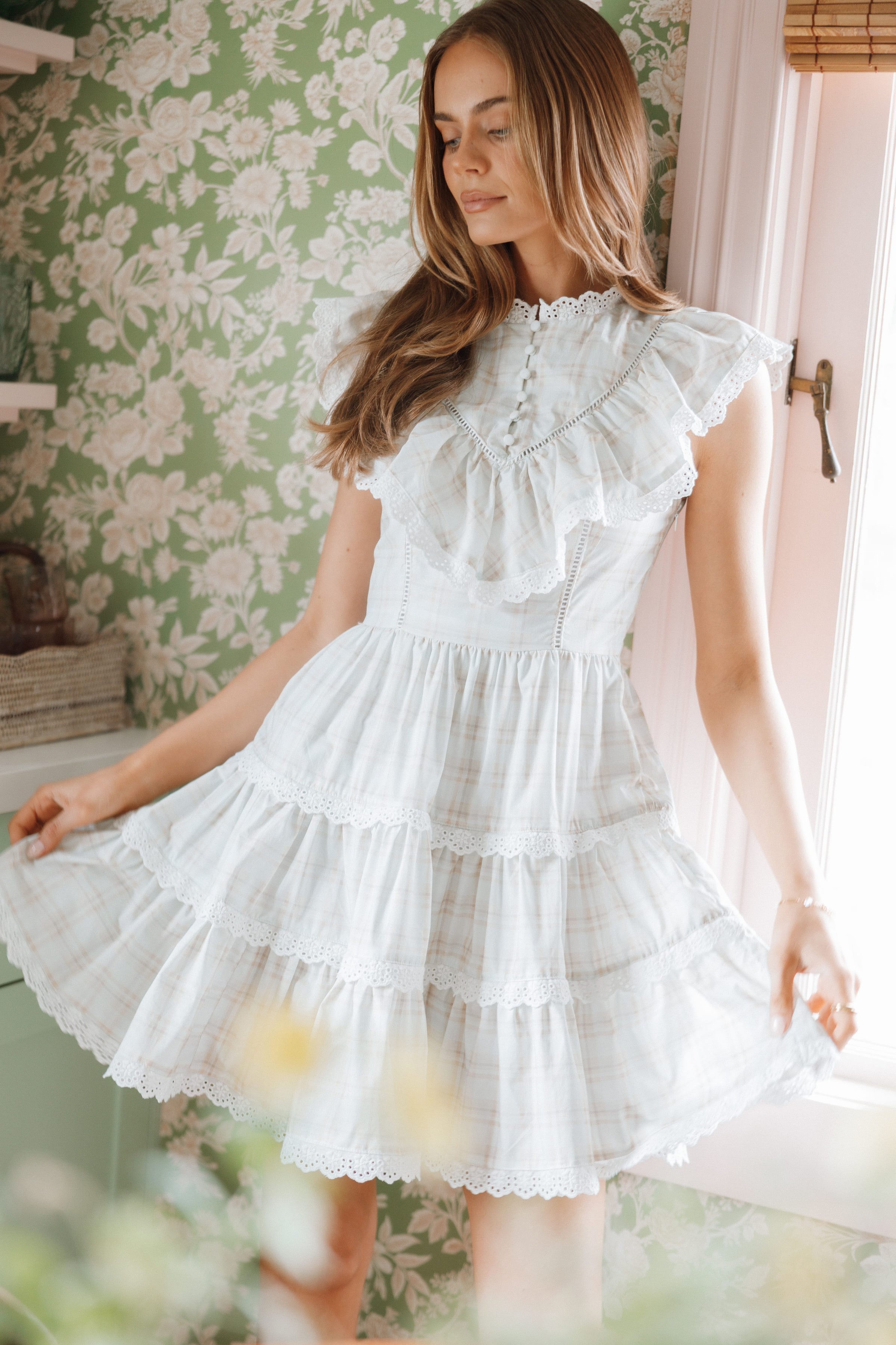 DRESSES Benowa Mini Dress - Butter Yellow Plaid