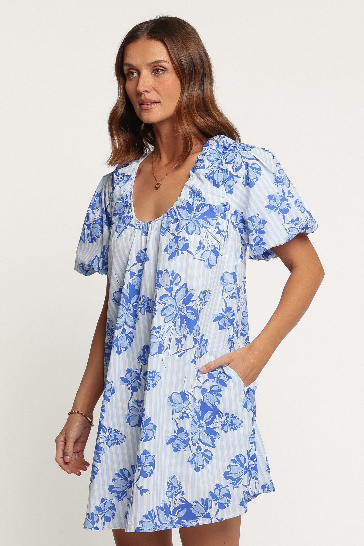 DRESSES Bertine Mini Dress - Paisley Blue Stripe