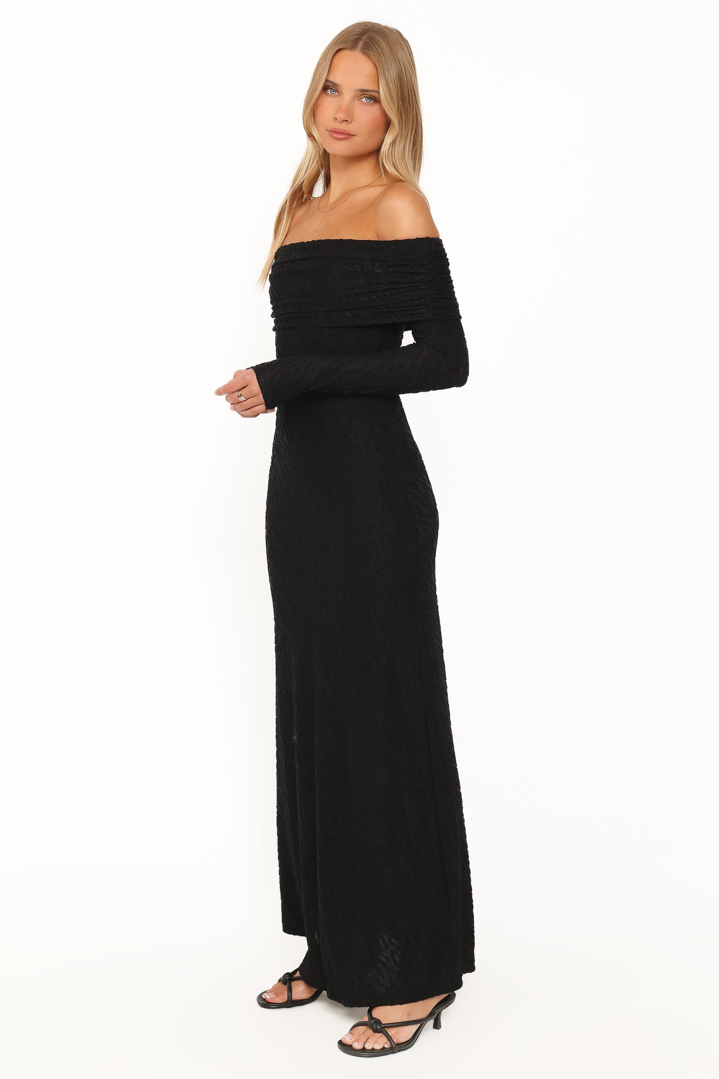 DRESSES Brandy Textured Mesh Maxi Dress - Black