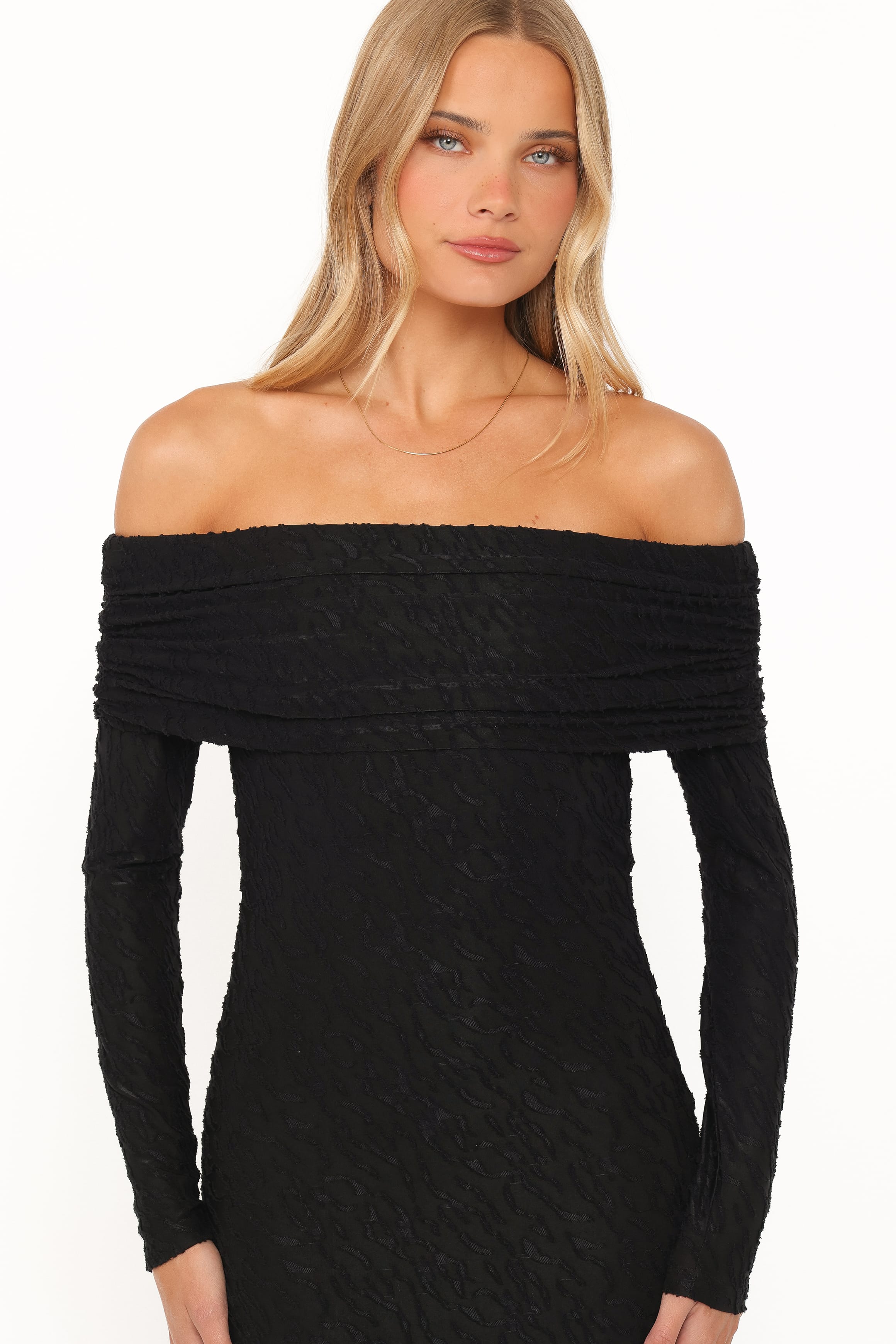 DRESSES Brandy Textured Mesh Maxi Dress - Black