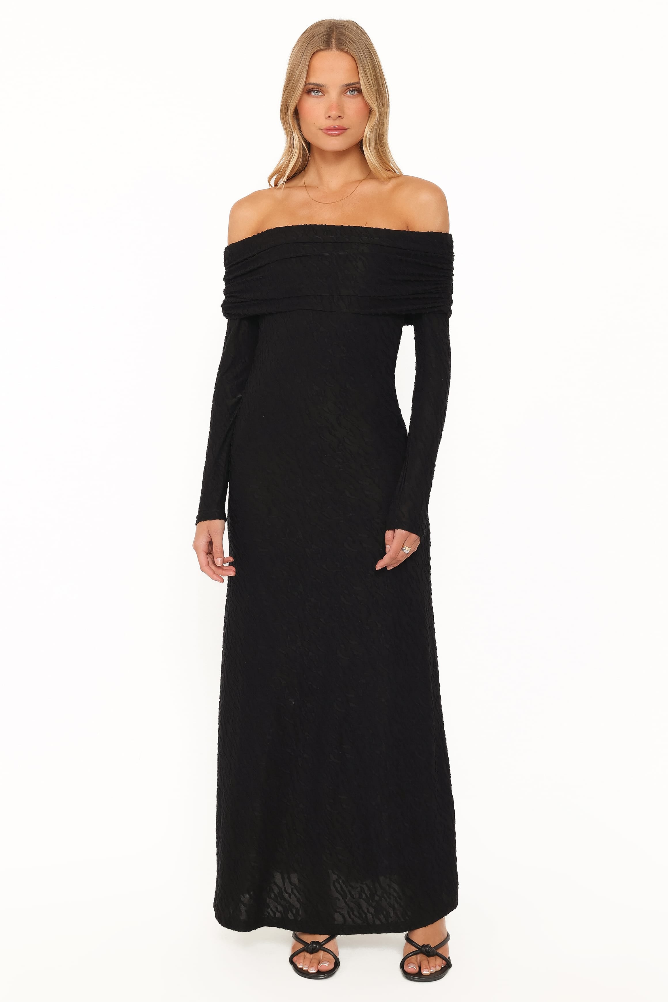 DRESSES Brandy Textured Mesh Maxi Dress - Black