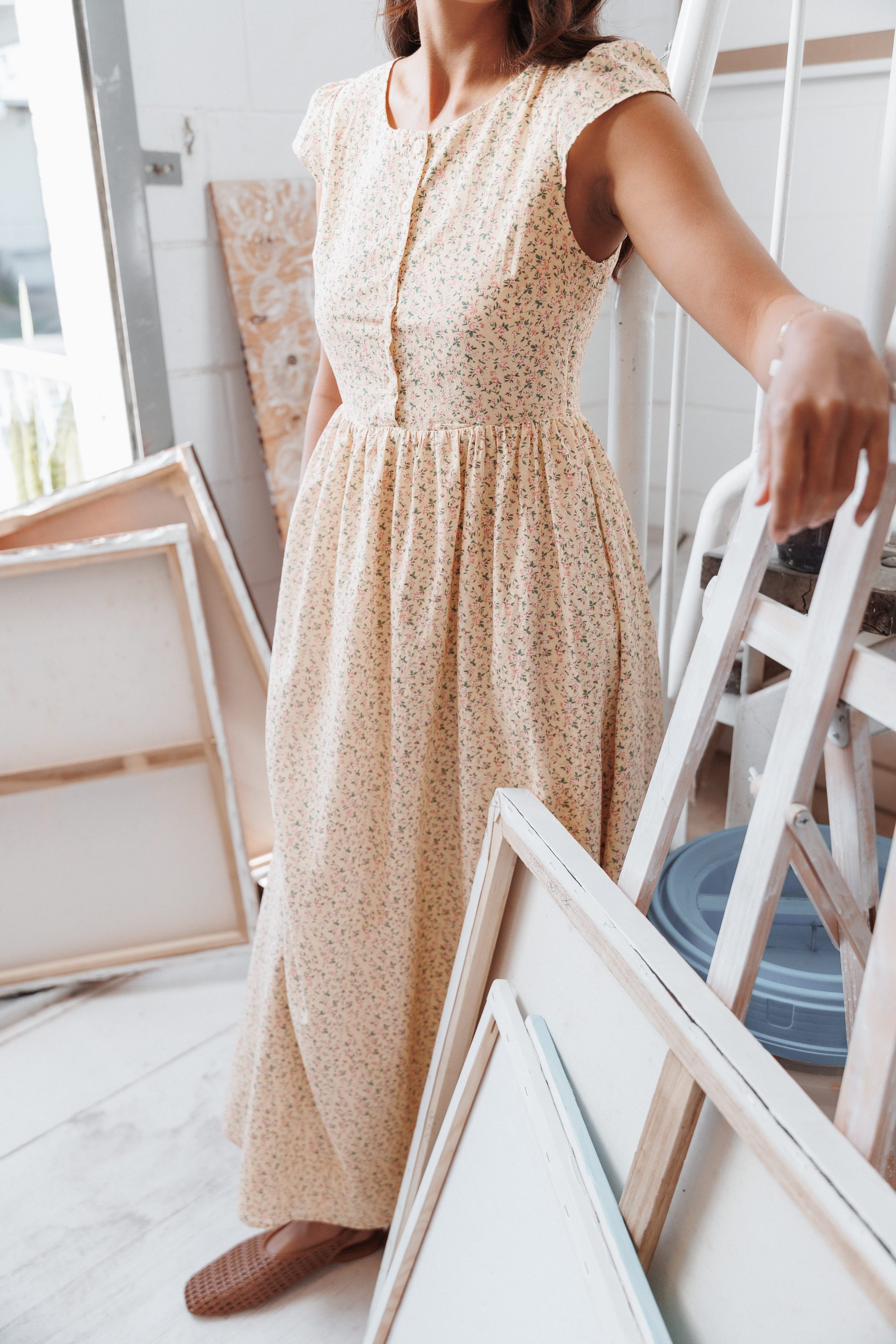 DRESSES Cadwin Maxi Dress - Yellow Ditsy Floral