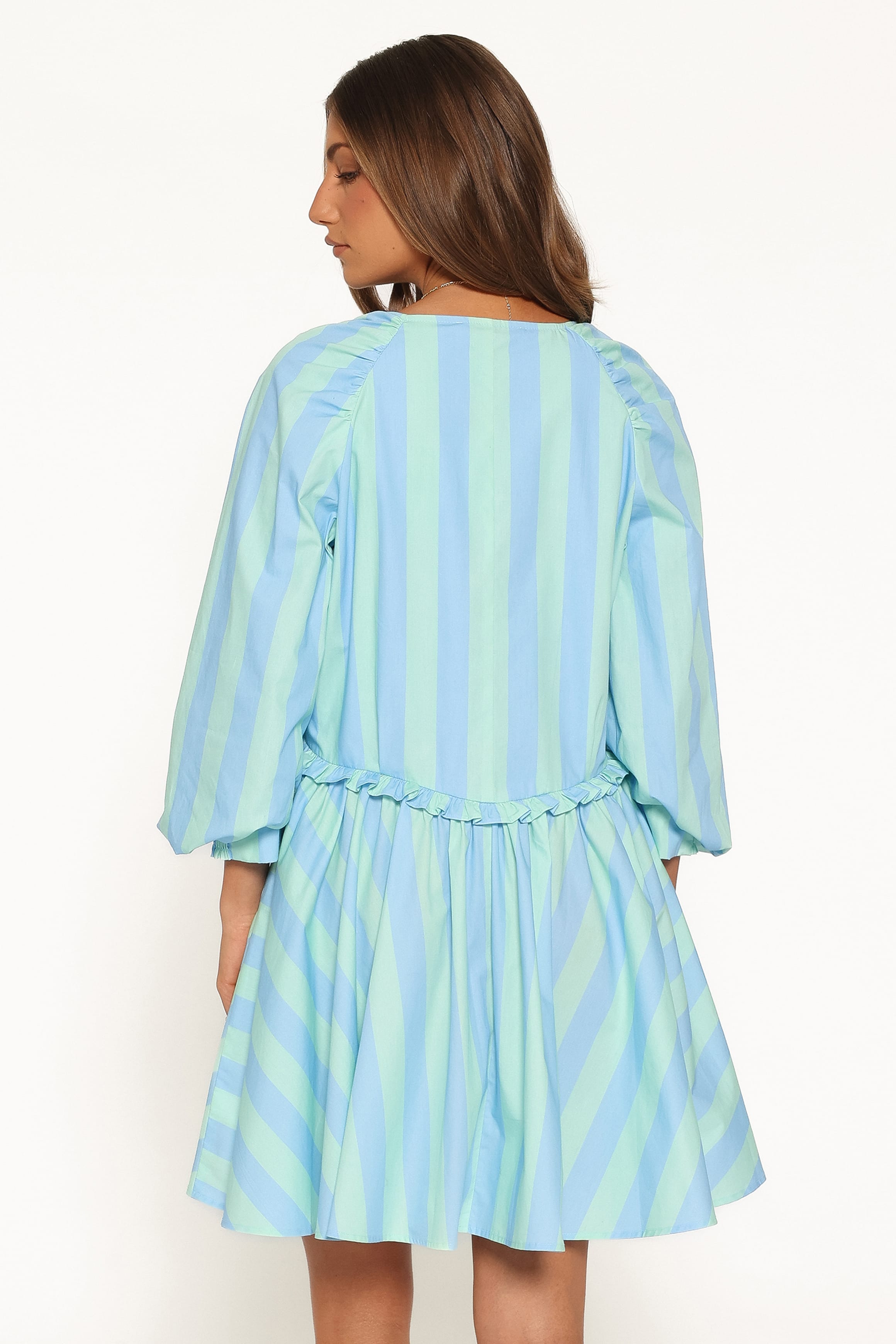 DRESSES Carletta Mini Dress - Green/Blue Stripe