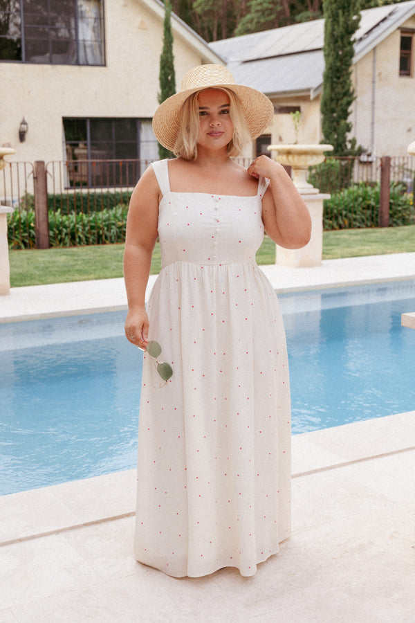 DRESSES Caty Maxi Dress - Red Polka Dot