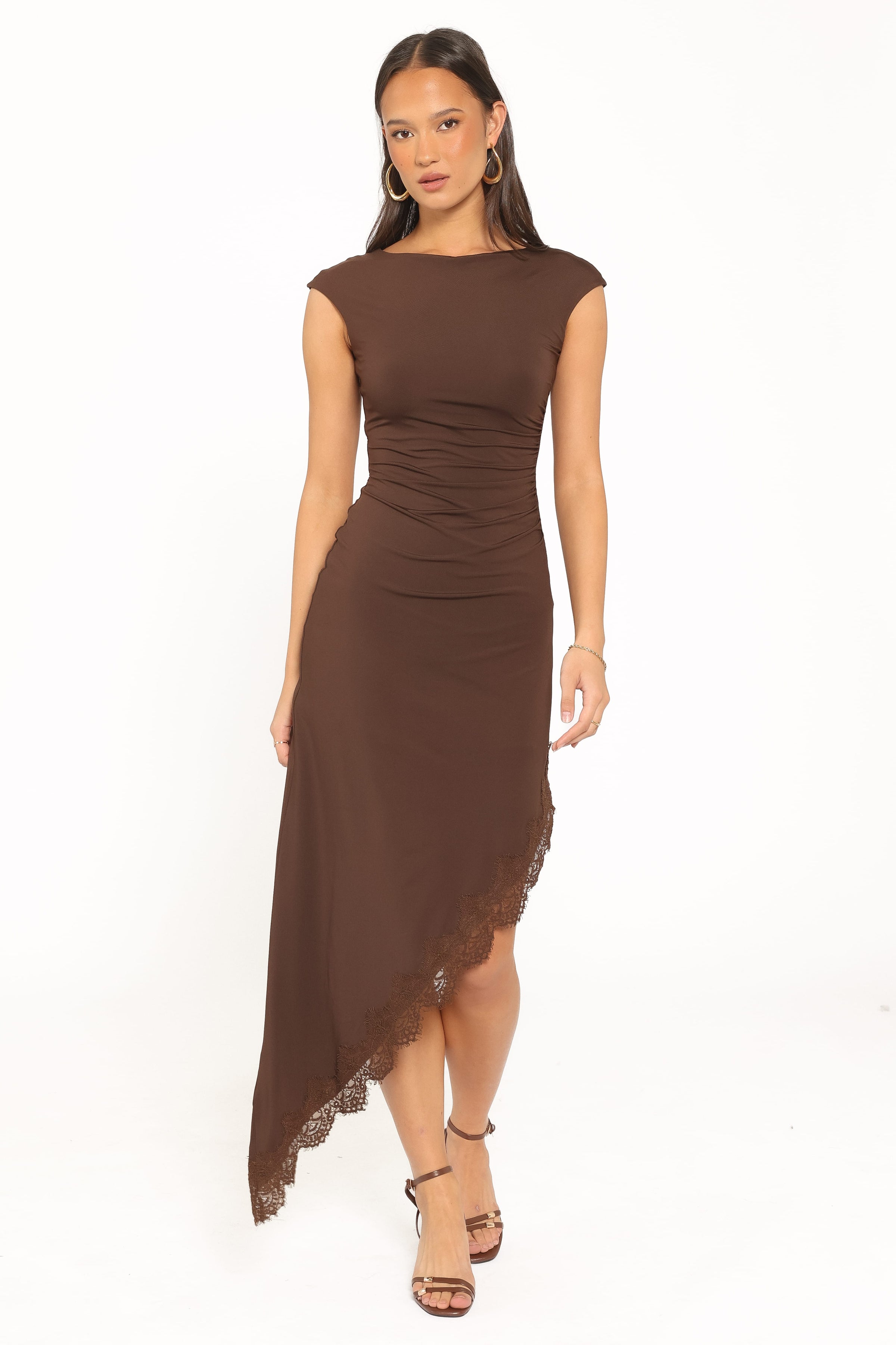 DRESSES Channing Lace Midi Dress - Chocolate Brown