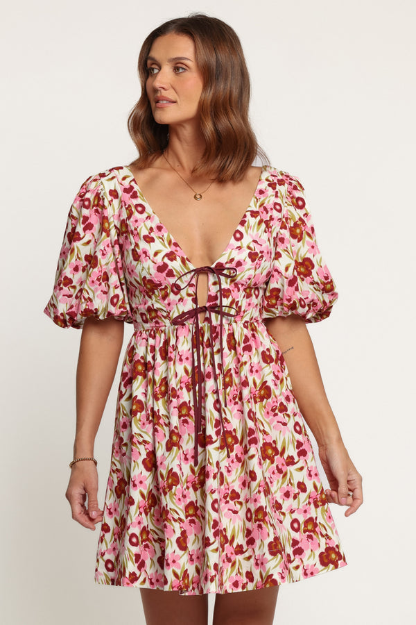 DRESSES Deanne Mini Dress - Pink Green Floral