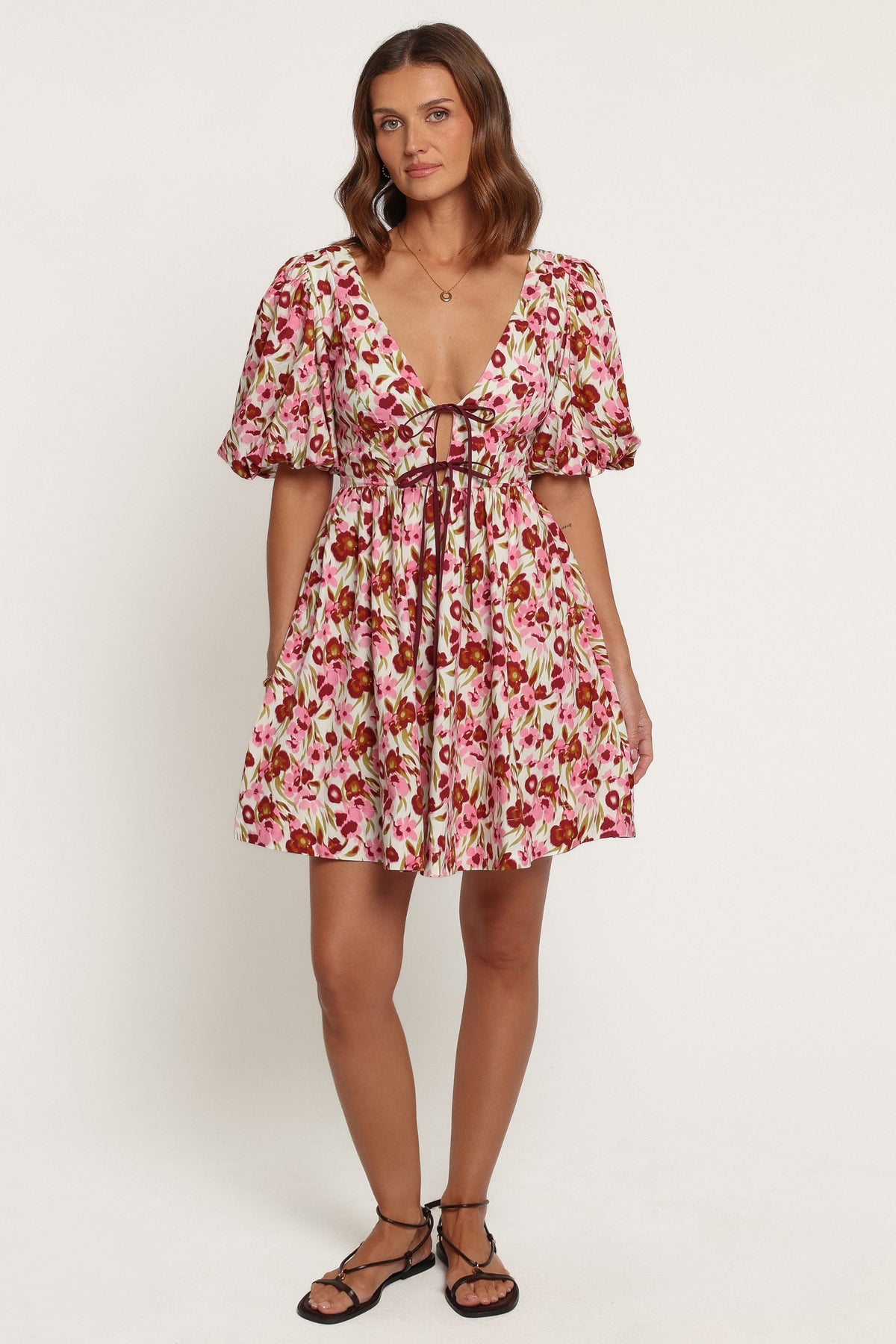 DRESSES Deanne Mini Dress - Pink Green Floral