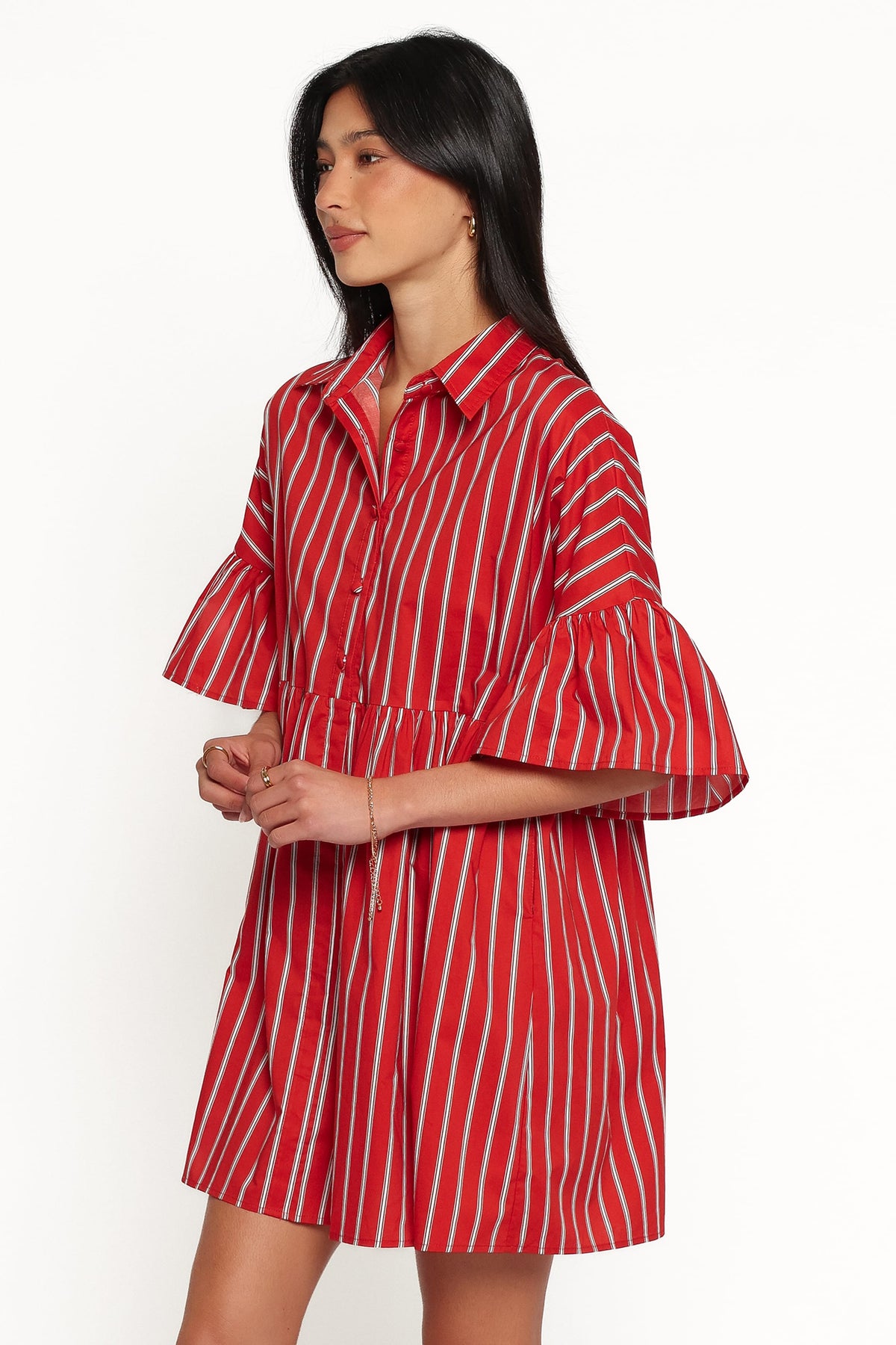 DRESSES Didi Frill Mini Dress - Red Stripe