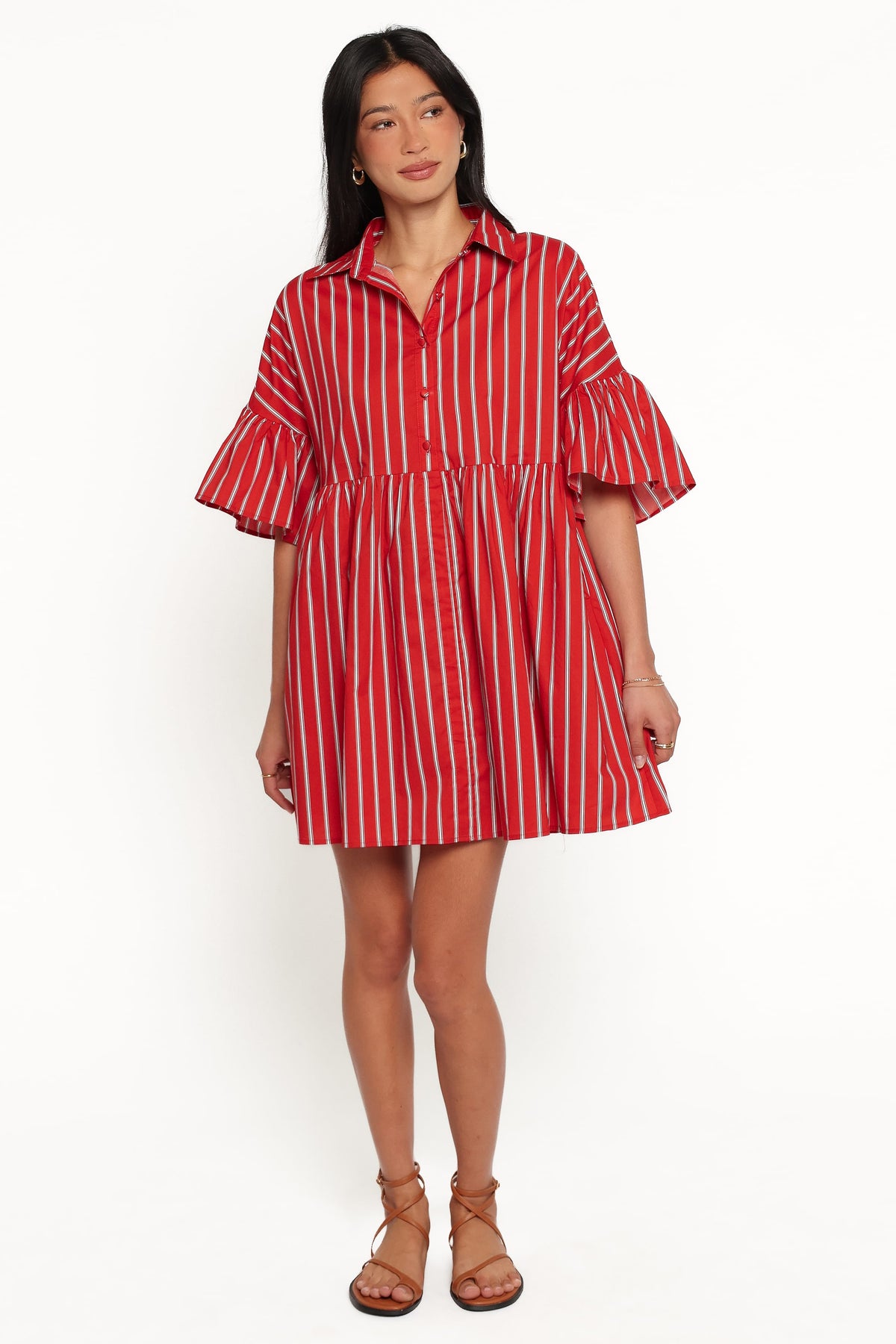 DRESSES Didi Frill Mini Dress - Red Stripe