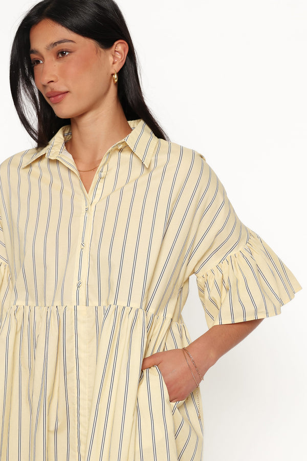 DRESSES Didi Frill Mini Dress - Yellow Stripe