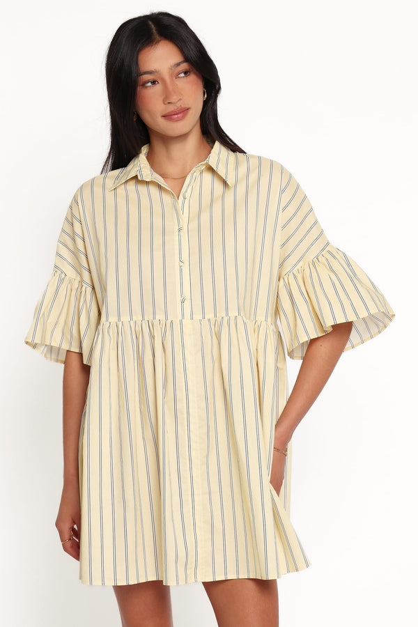 DRESSES Didi Frill Mini Dress - Yellow Stripe