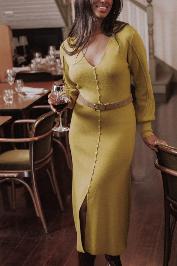 DRESSES Ellen Knit Maxi Dress - Burnished Gold
