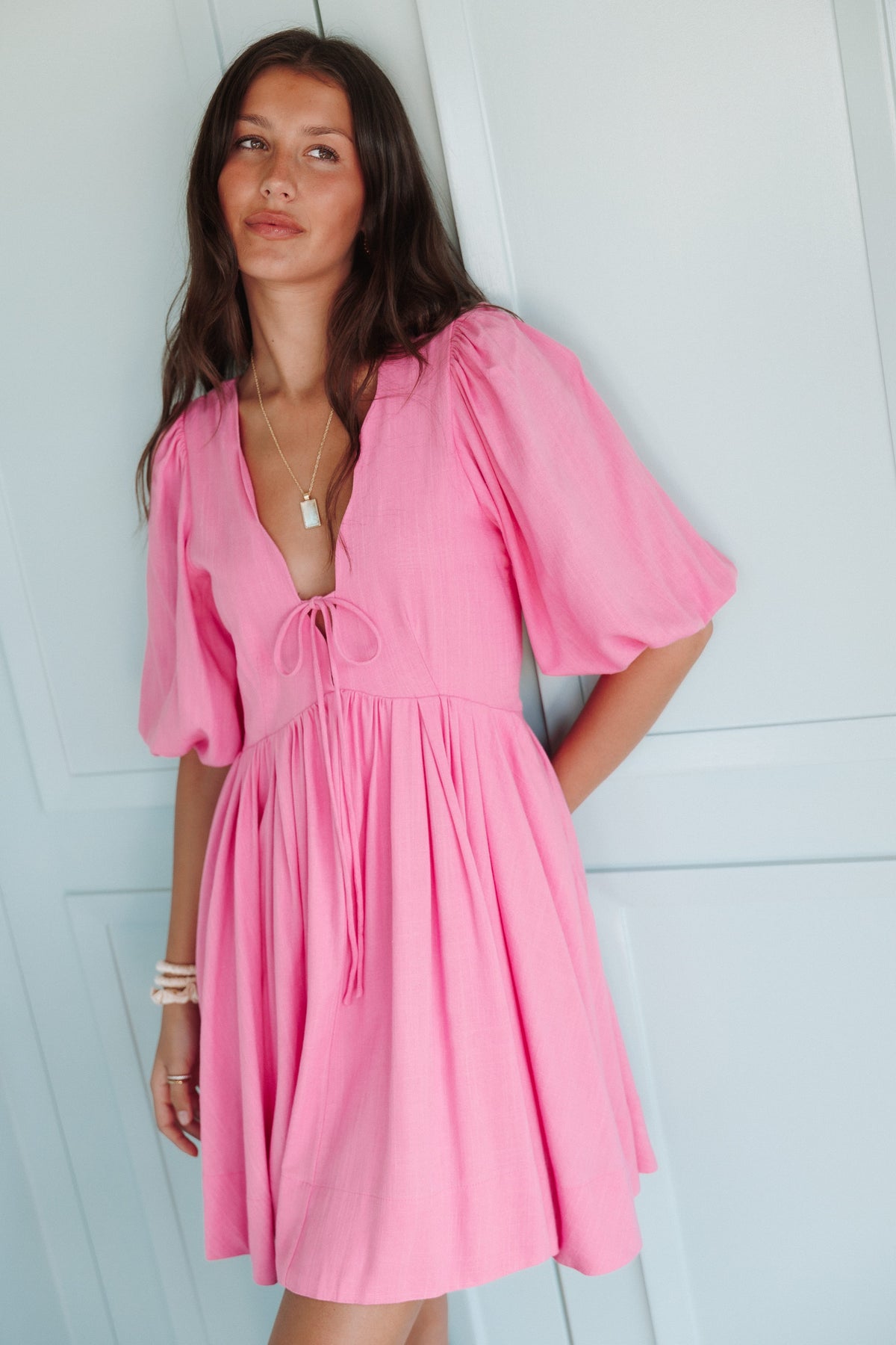 DRESSES Emiko Scallop Mini Dress - Pink