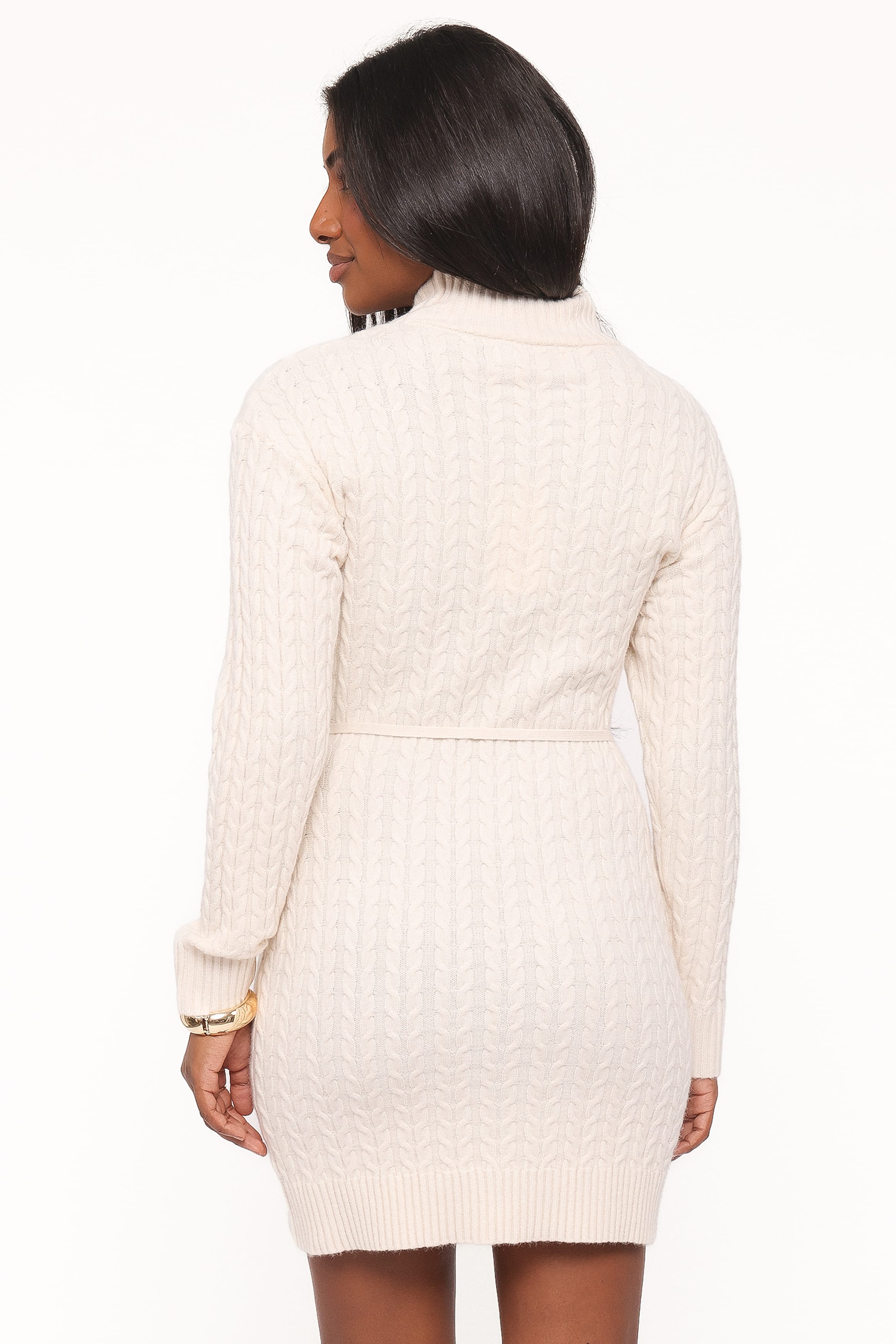 DRESSES Espa Cable Knit Sweater Mini Dress - Cream