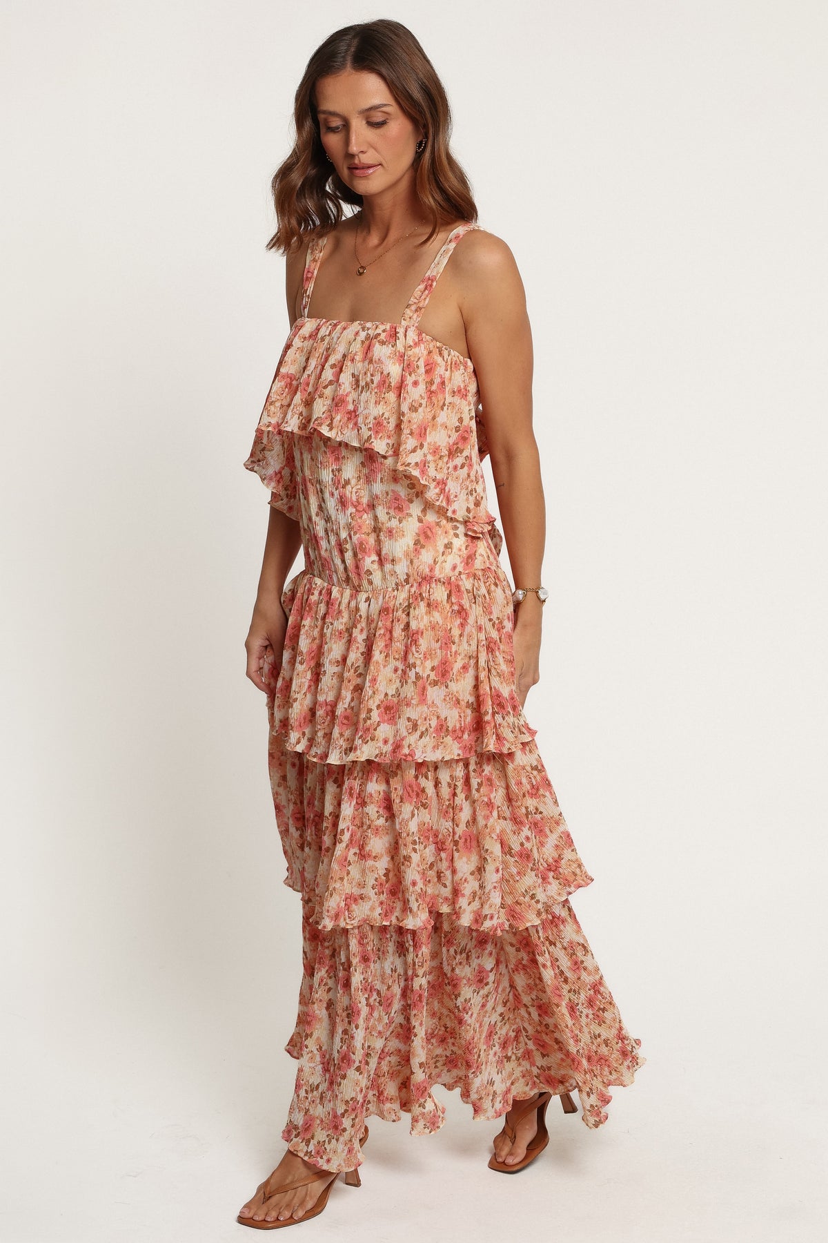 DRESSES Everleigh Midi Dress - Pink Green Floral