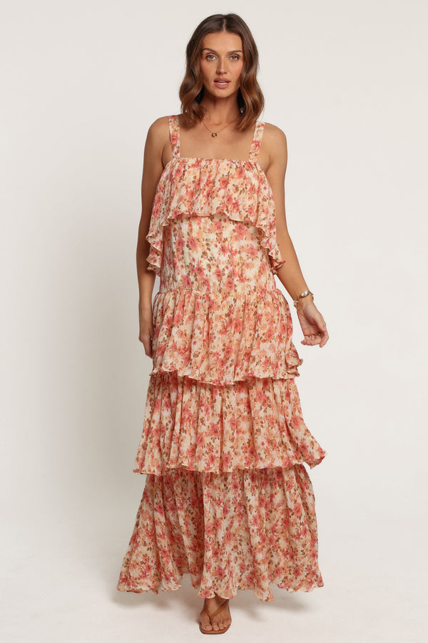 DRESSES Everleigh Midi Dress - Pink Green Floral