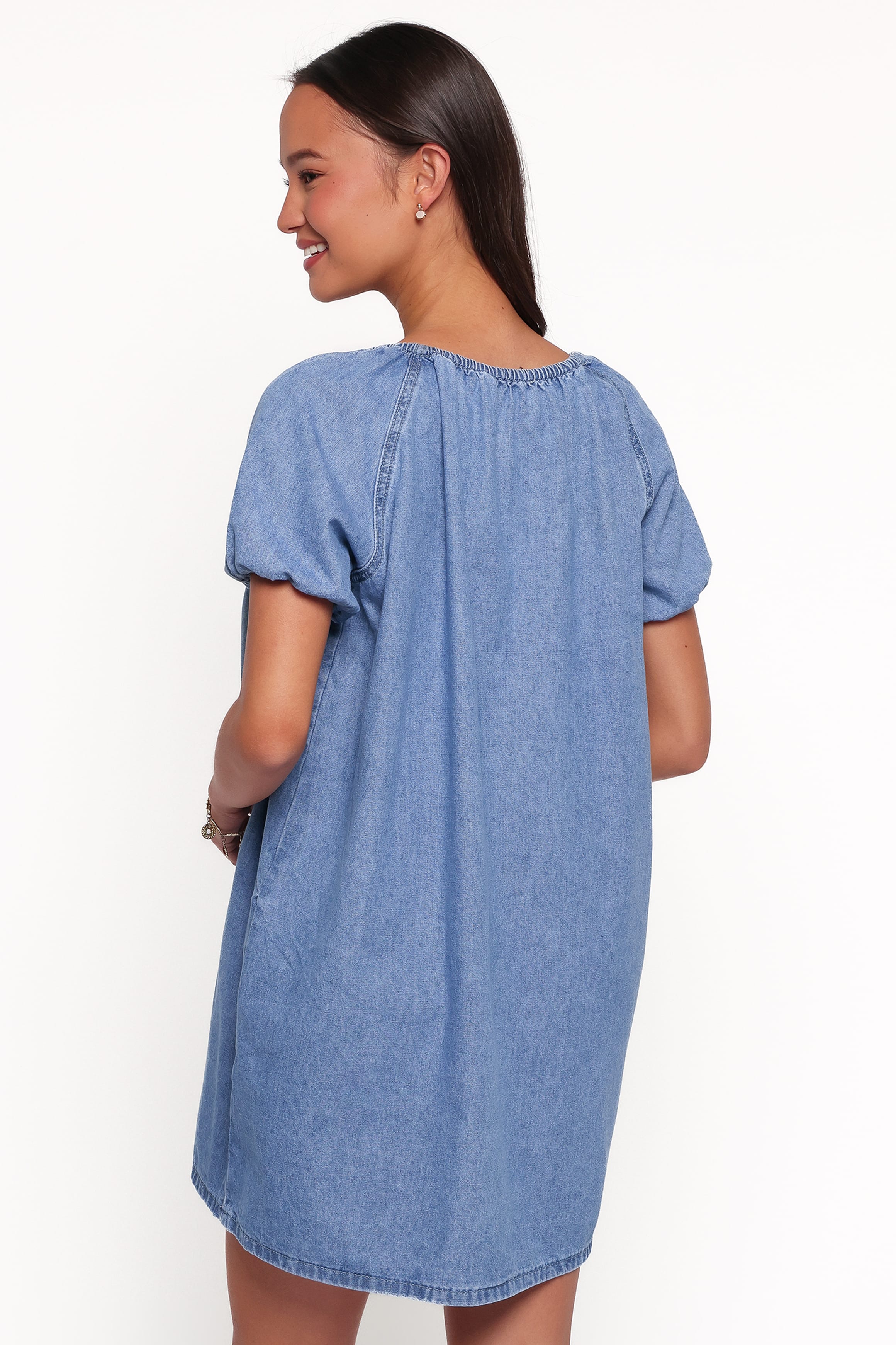 DRESSES Farren Mini Dress - Mid Wash Denim Blue