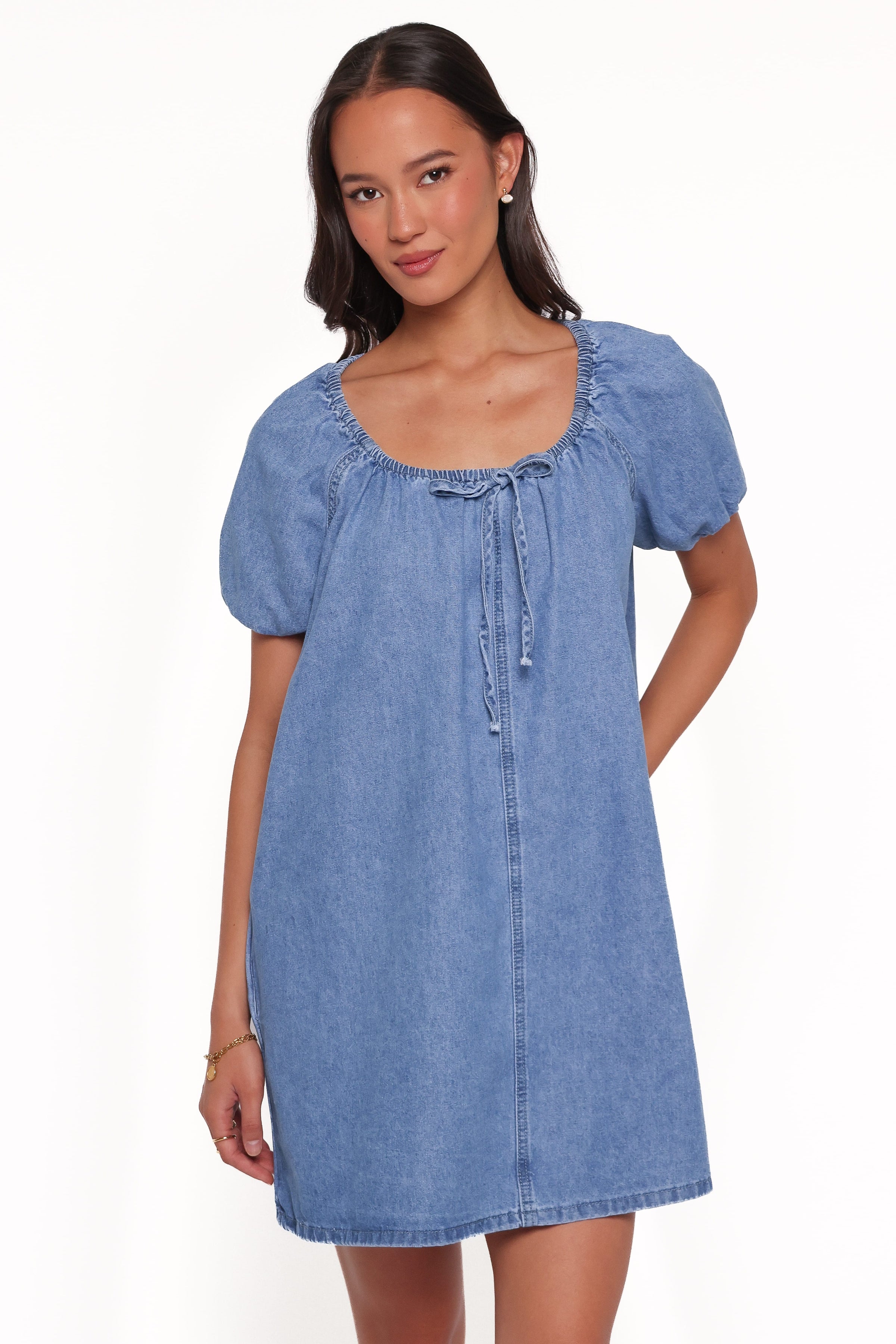 DRESSES Farren Mini Dress - Mid Wash Denim Blue