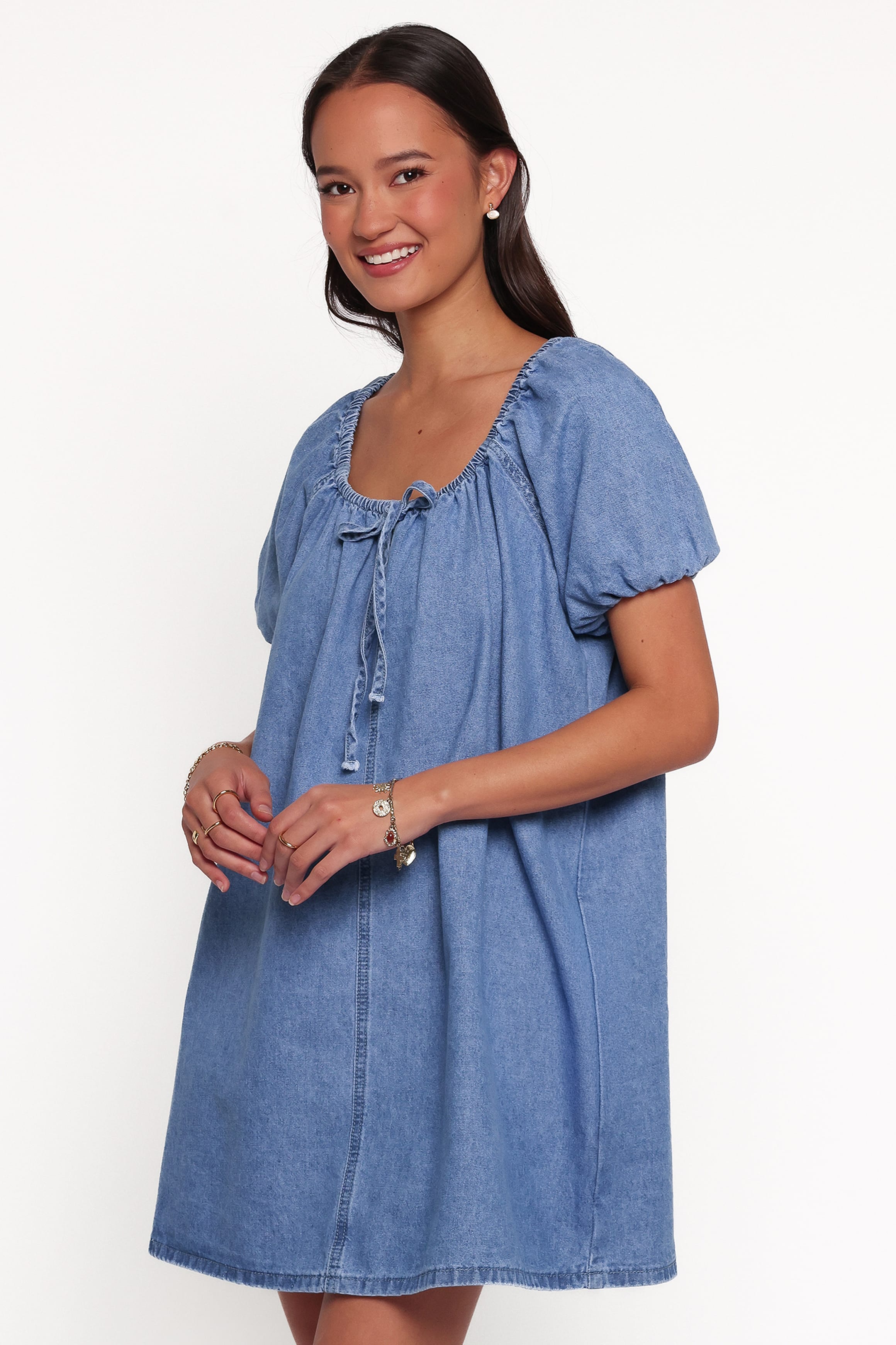 DRESSES Farren Mini Dress - Mid Wash Denim Blue