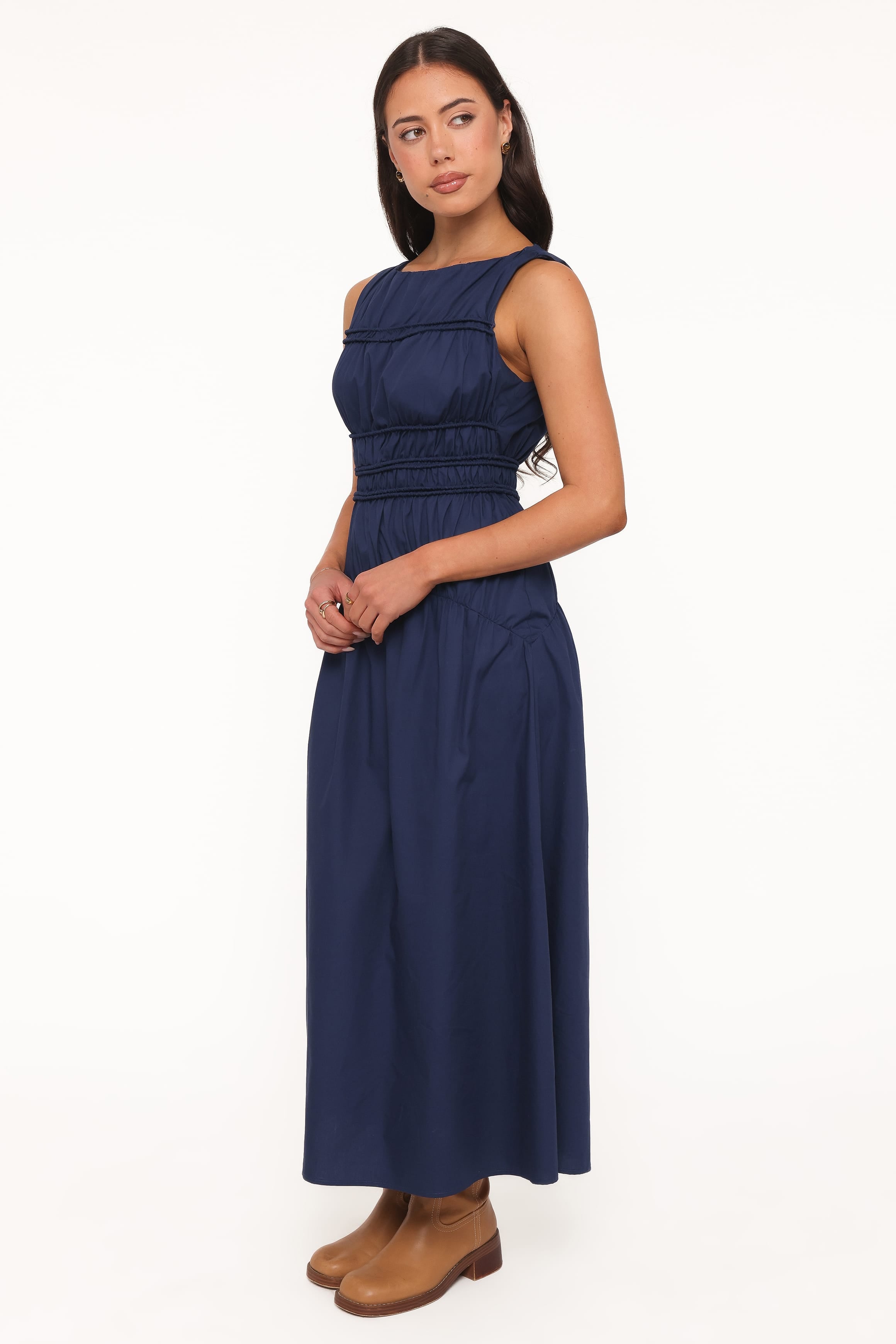 DRESSES Fern Midi Dress - Navy Blue