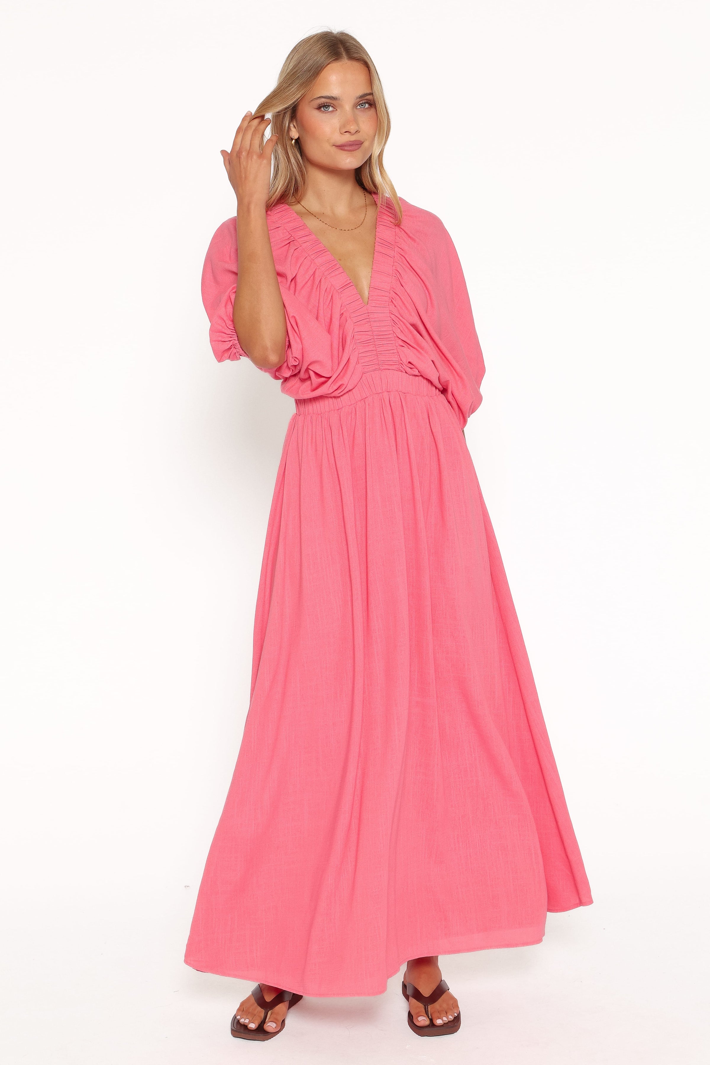 DRESSES Gianna Puff Sleeve Maxi Dress - Pink