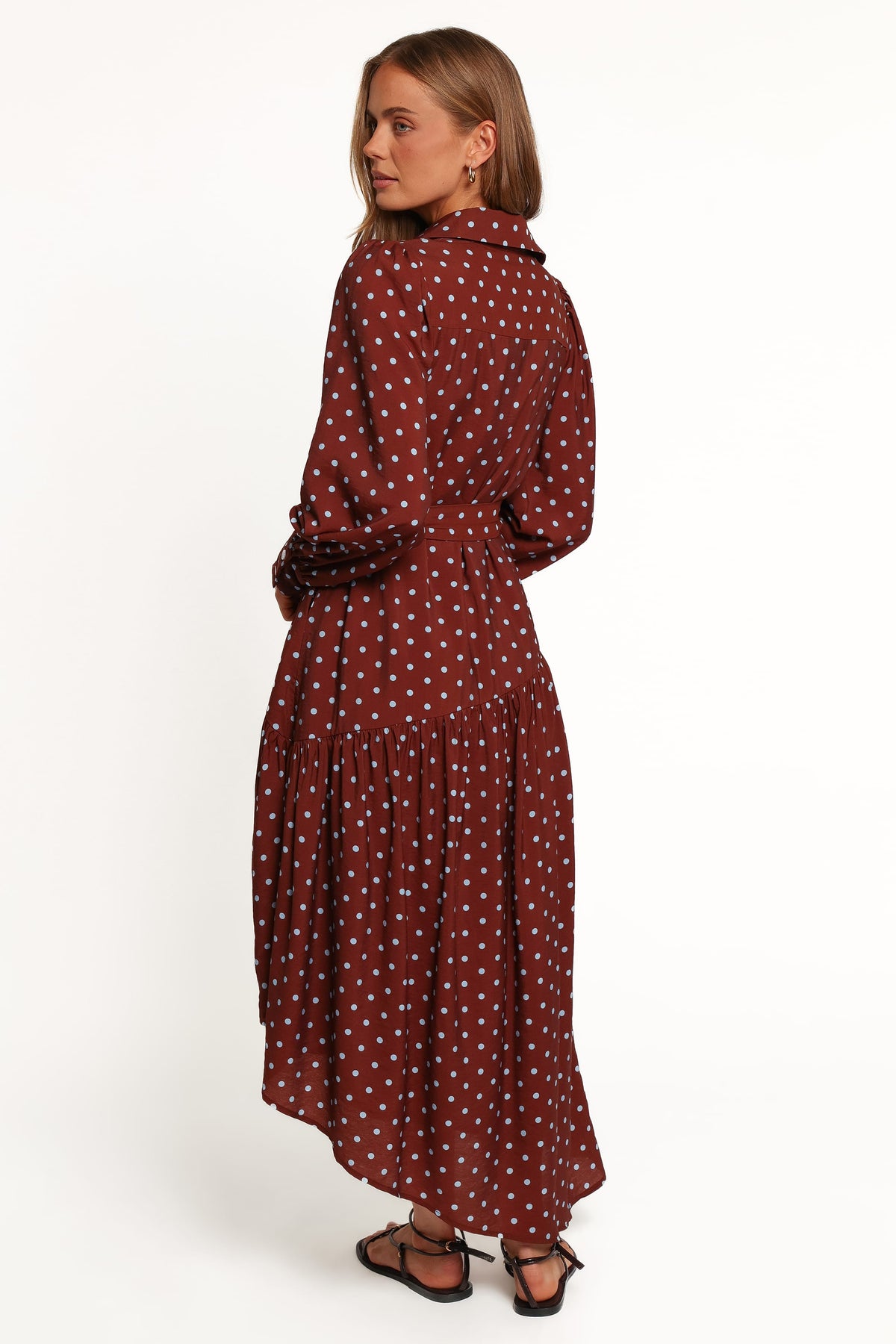 DRESSES Graylen Midi Dress - Brown/Blue Spot