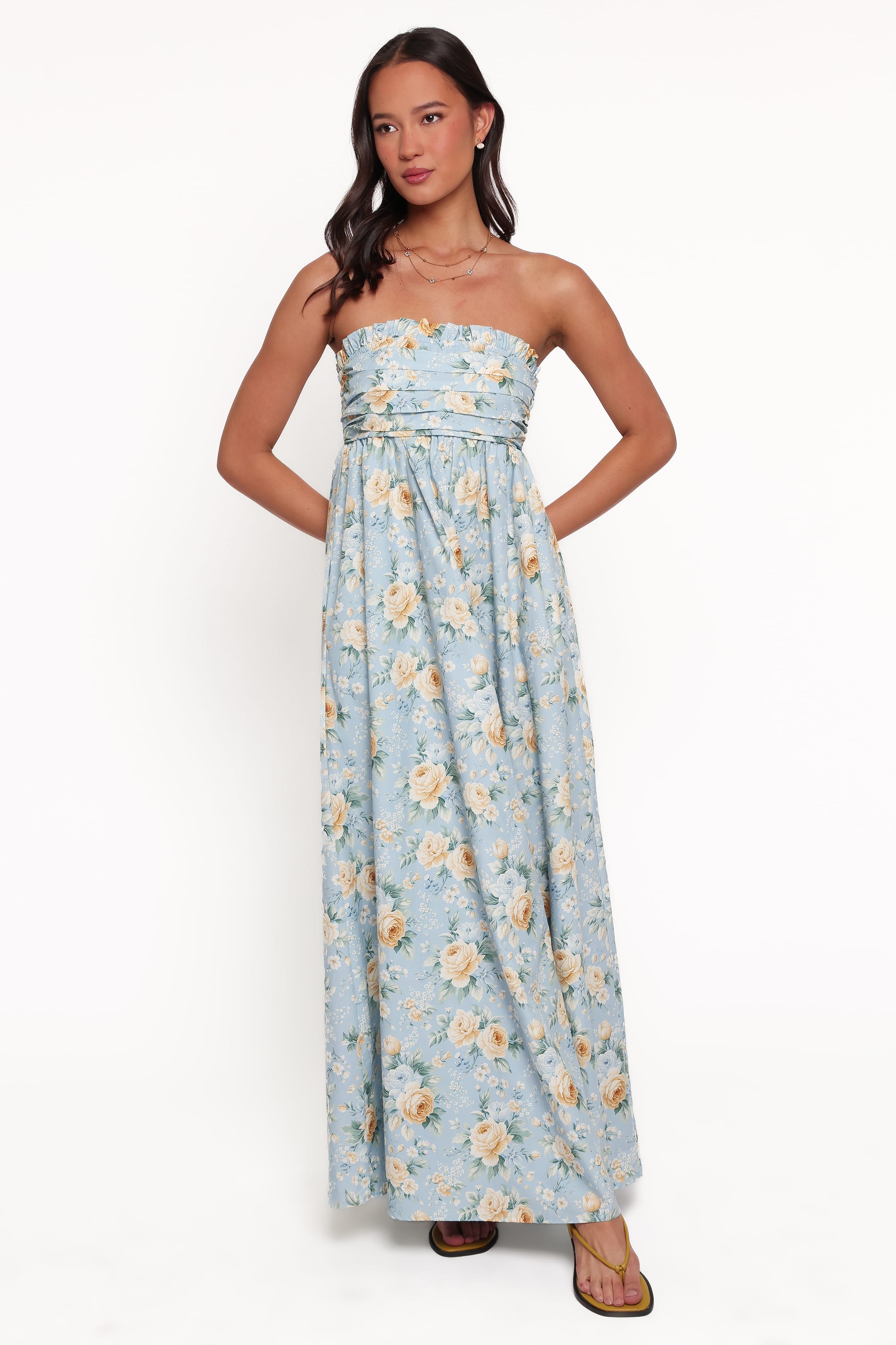 DRESSES Ivara Strapless Maxi Dress - Blue Vintage Floral