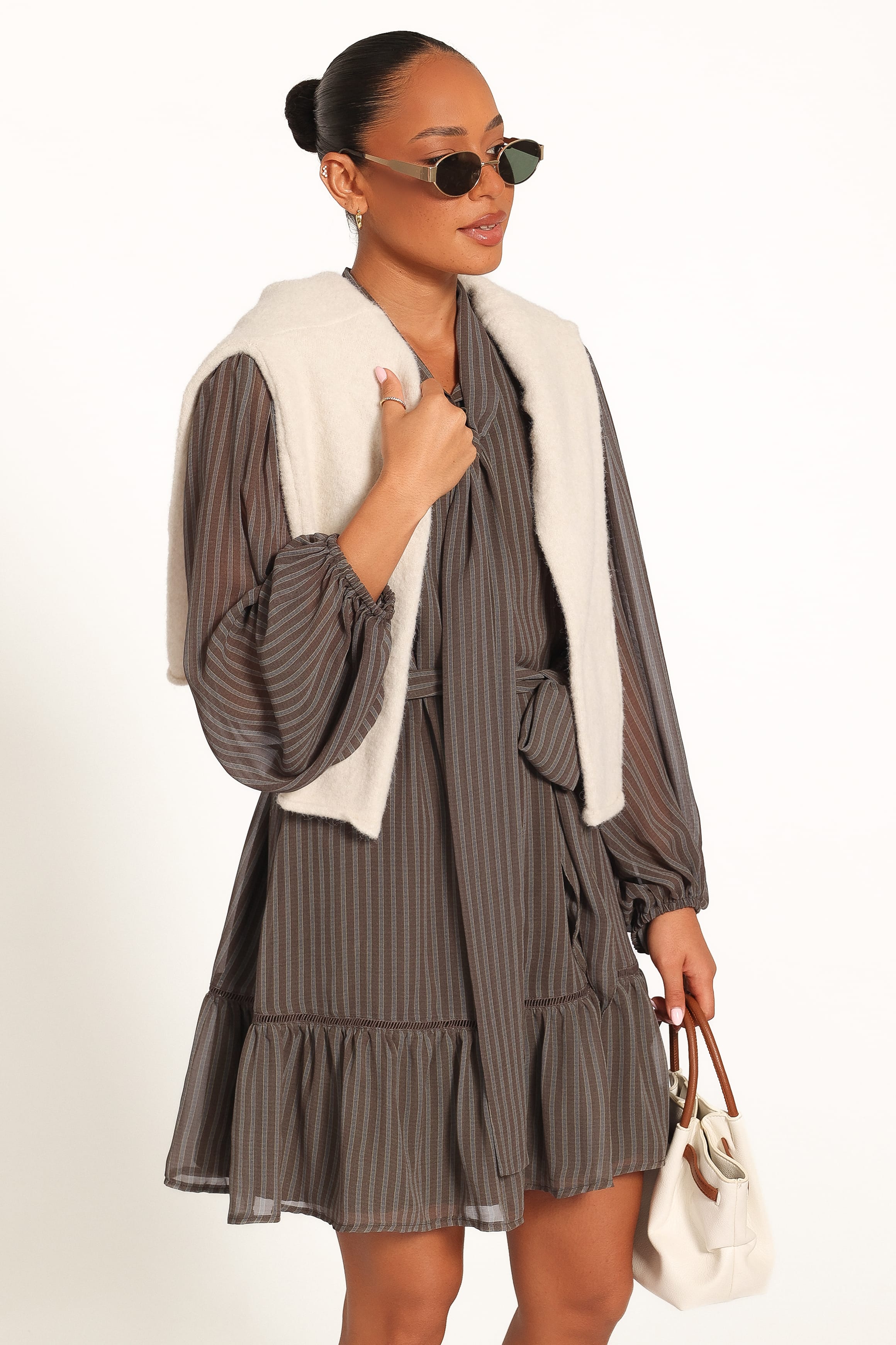 DRESSES Janis Long Sleeve Mini Dress - Green Stripe