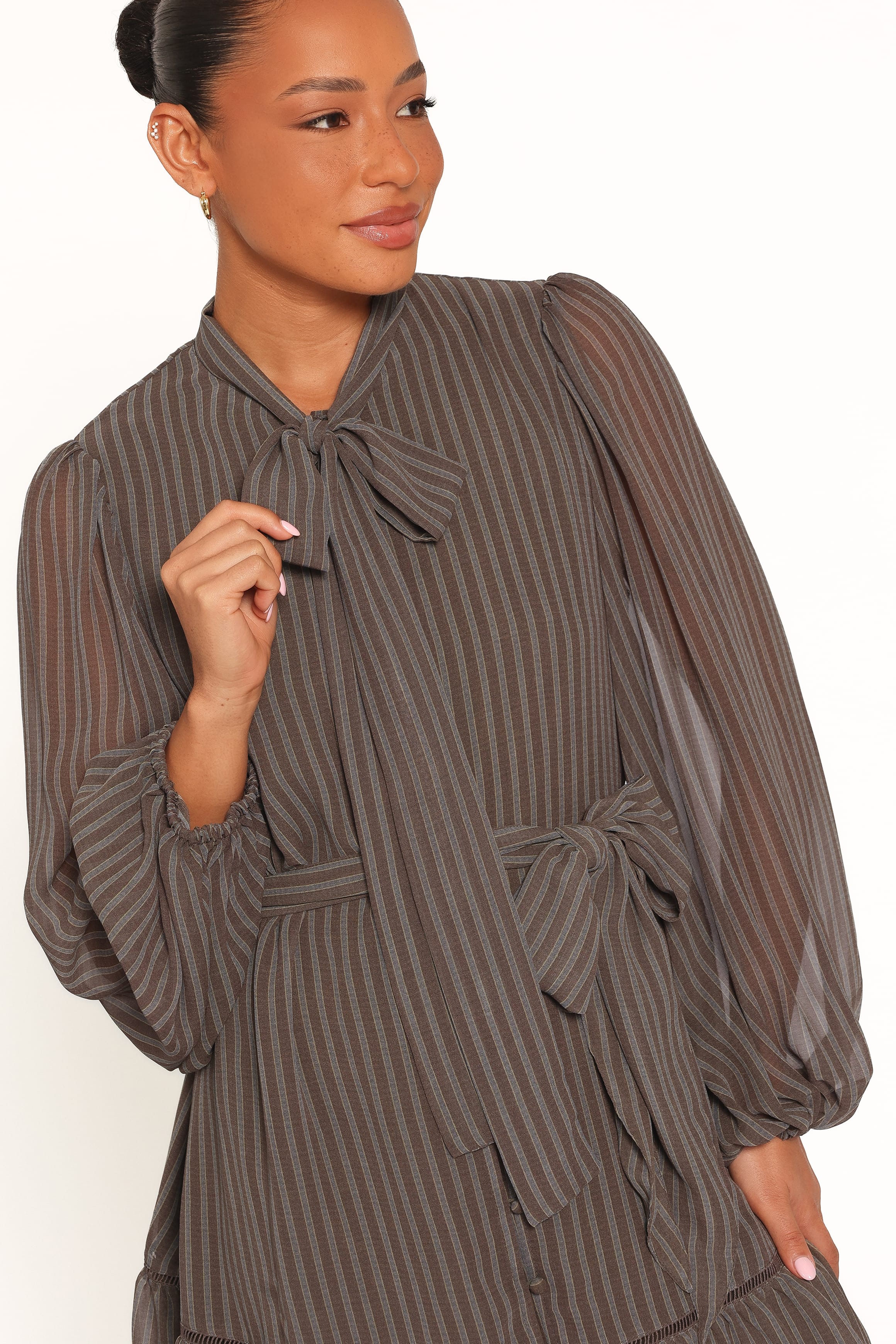 DRESSES Janis Long Sleeve Mini Dress - Green Stripe