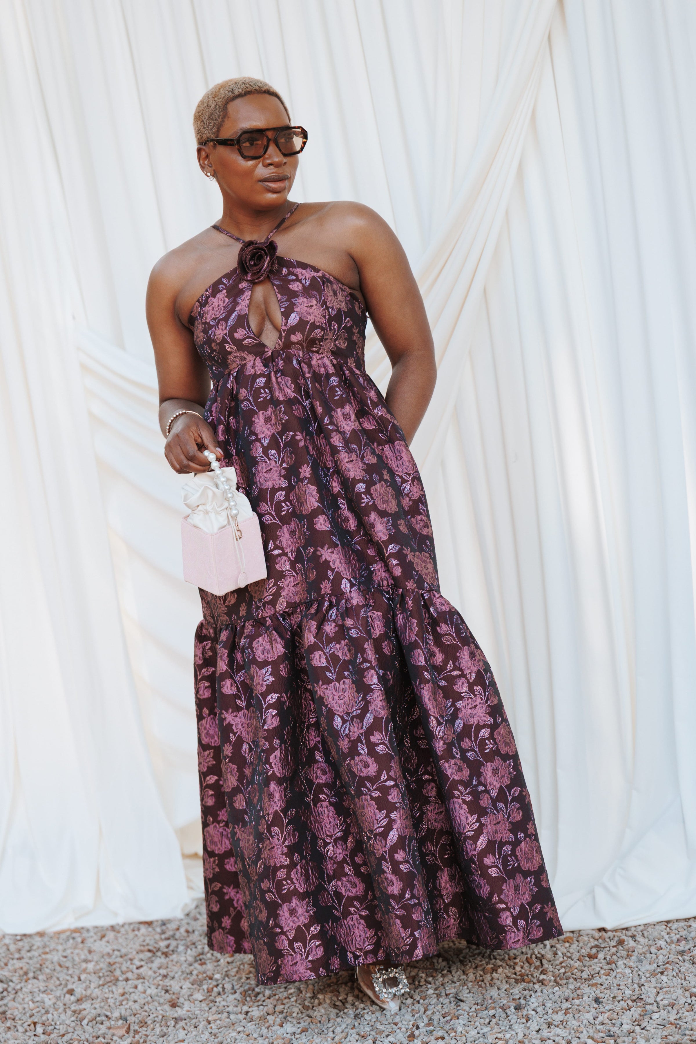 DRESSES Jasminda Maxi Dress - Plum Brocade