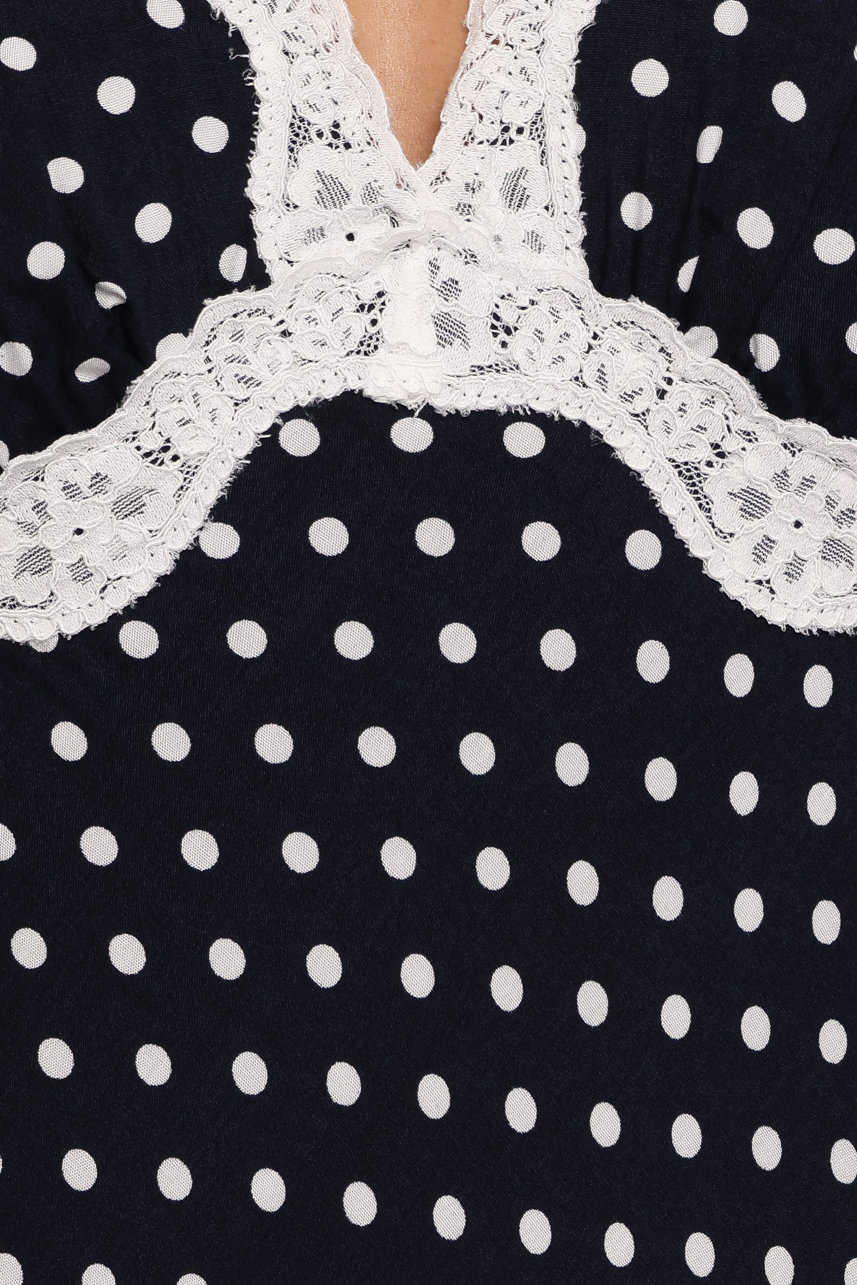 DRESSES Jeanette Midi Dress - Navy/White Polka Dot