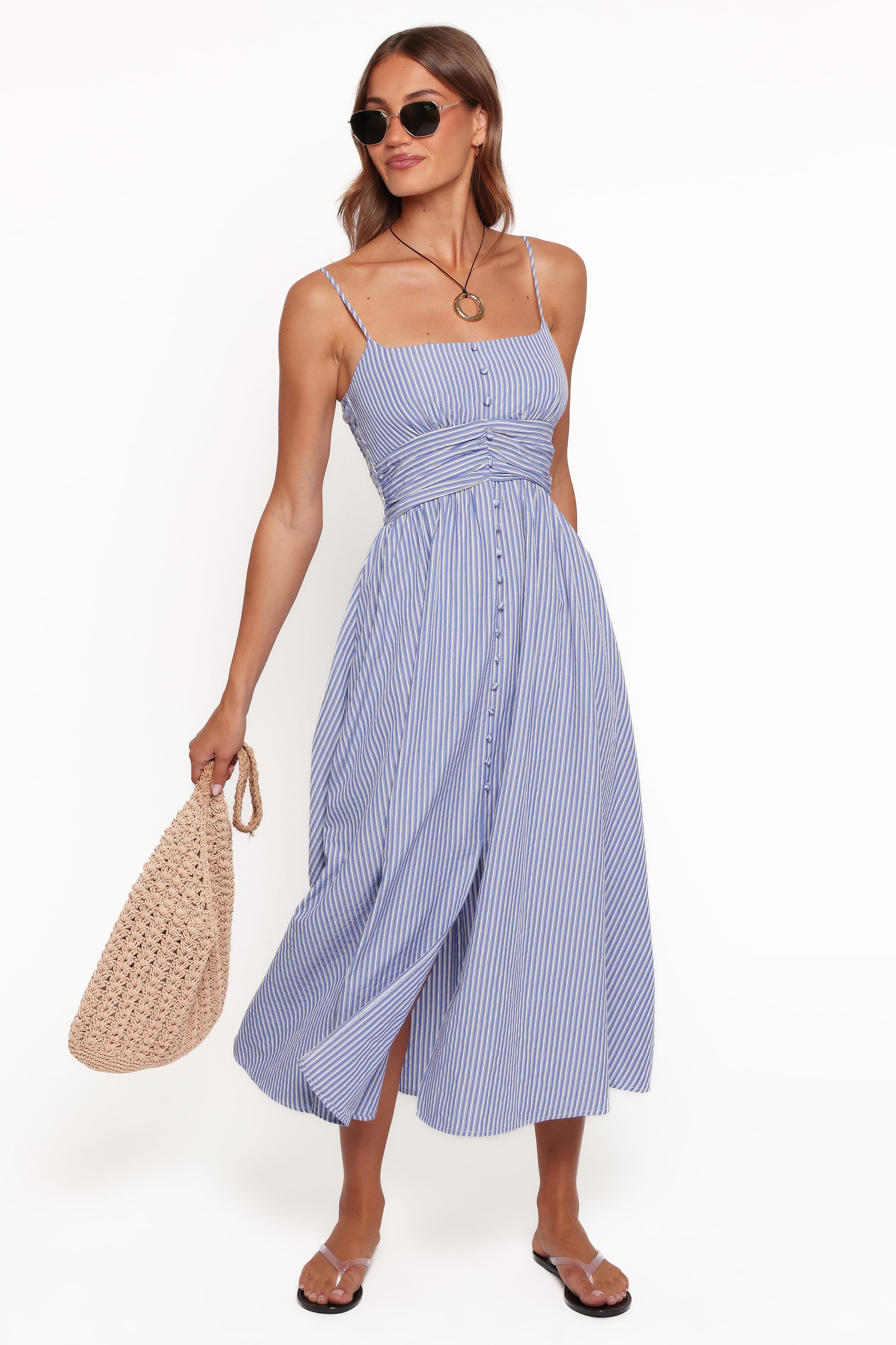 DRESSES Jilara Midi Dress - Blue Stripe
