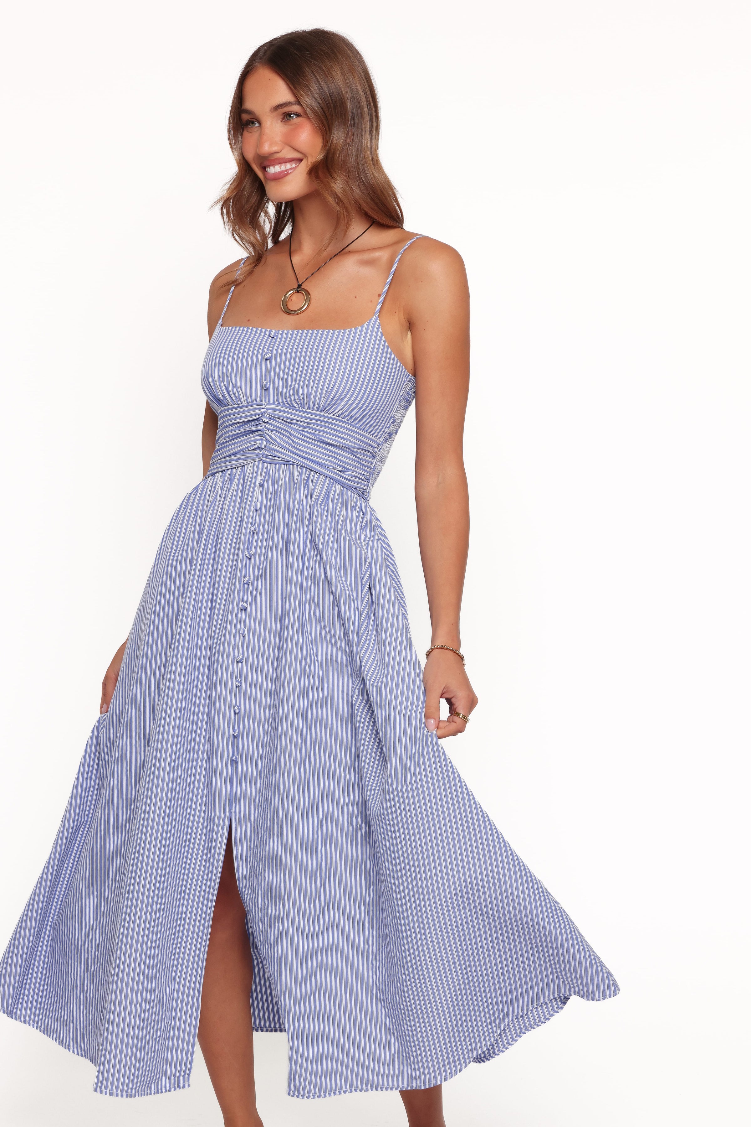 DRESSES Jilara Midi Dress - Blue Stripe