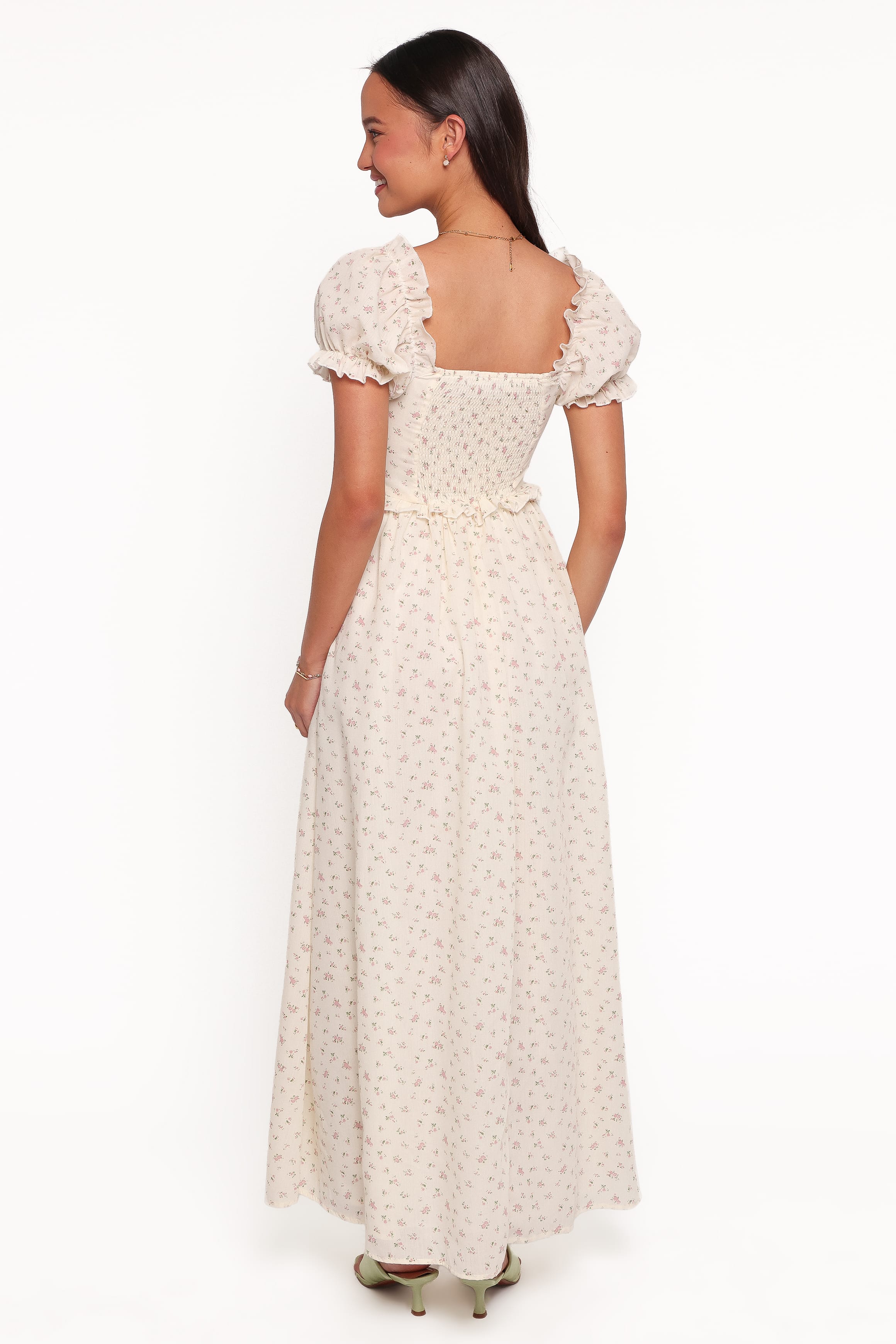 DRESSES Jorina Puff Sleeve Maxi Dress - Cream Ditsy Floral