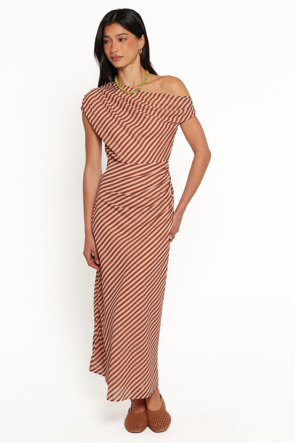 DRESSES Jovita Midi Dress - Brown Stripe