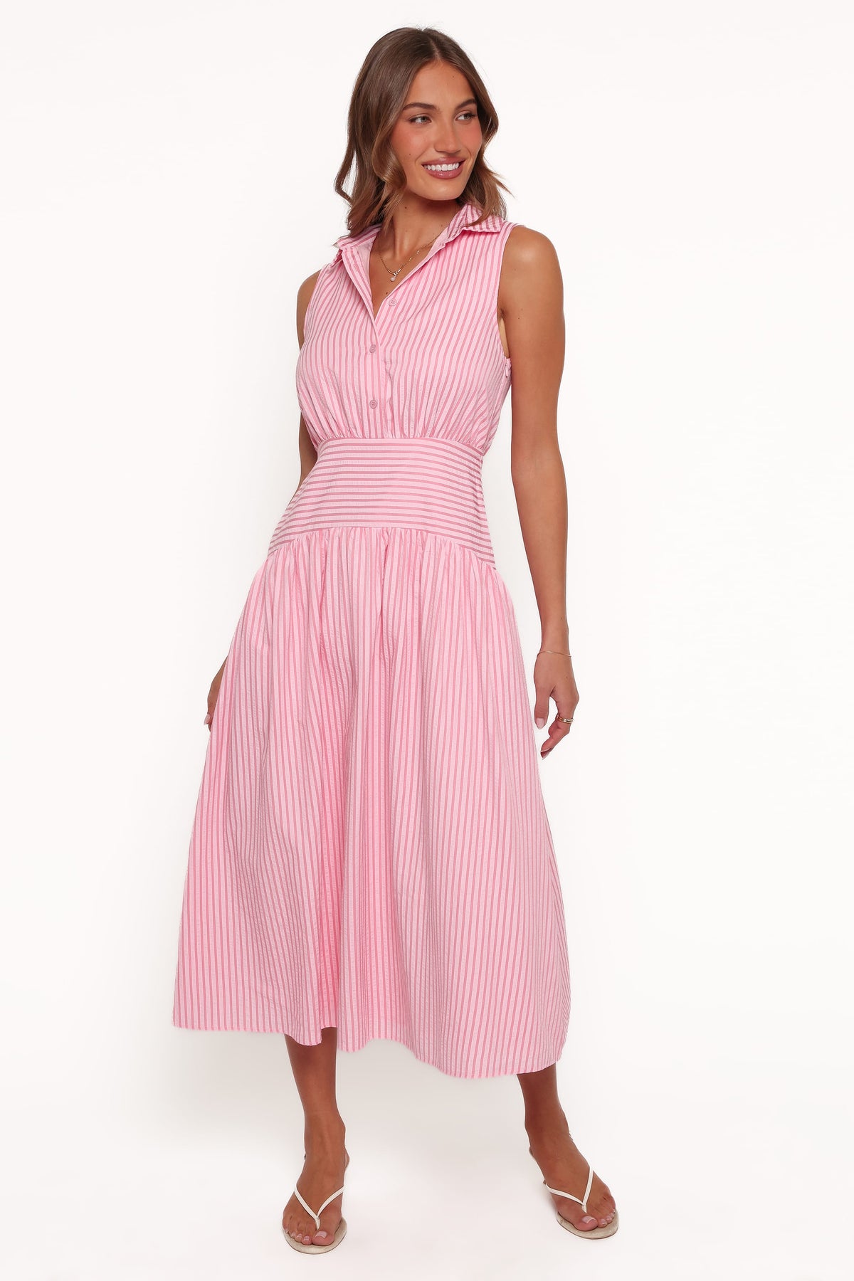DRESSES Julius Midi Dress - Pink Stripe