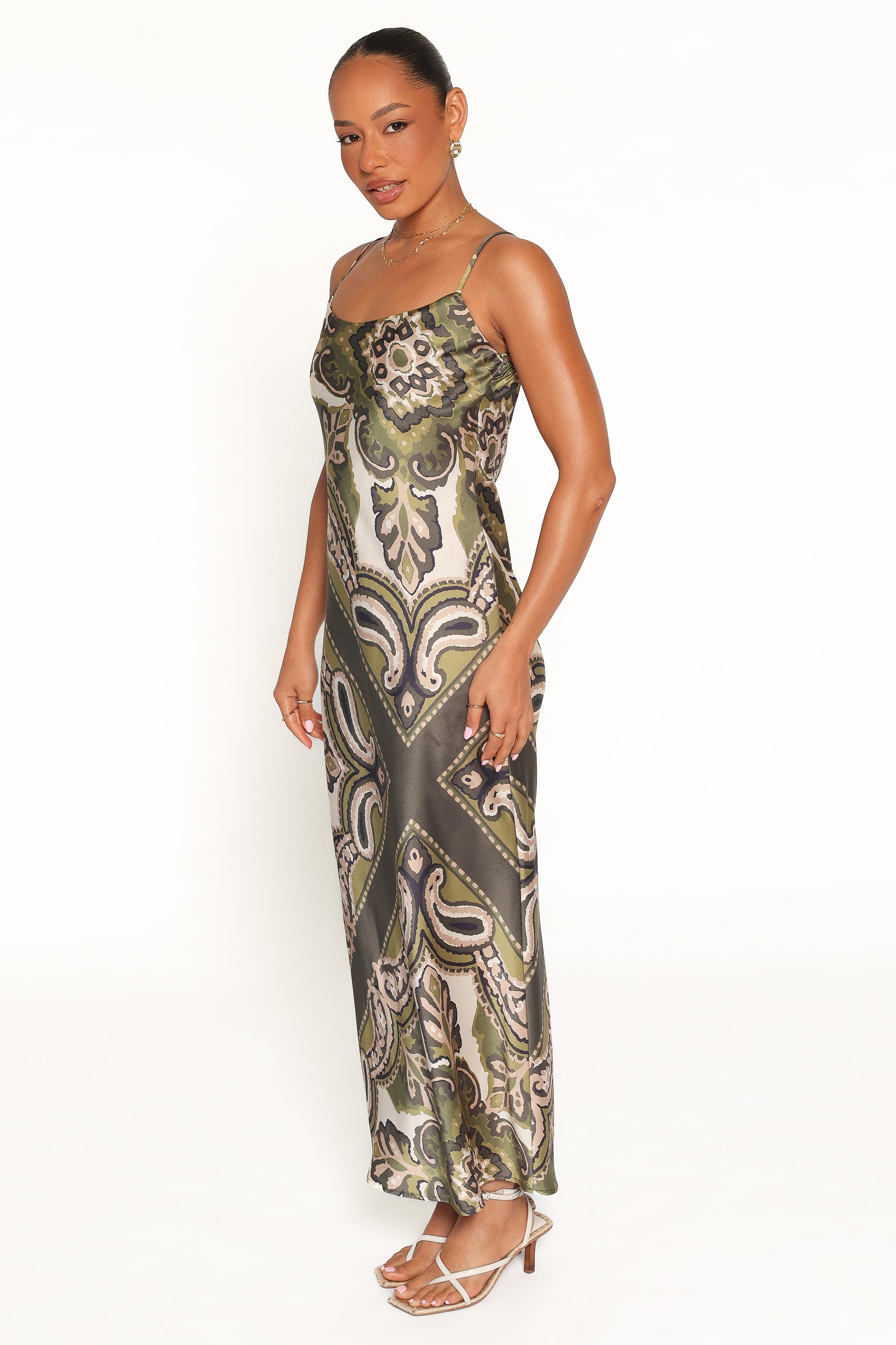 DRESSES Kamila Maxi Dress - Green Scarf Print